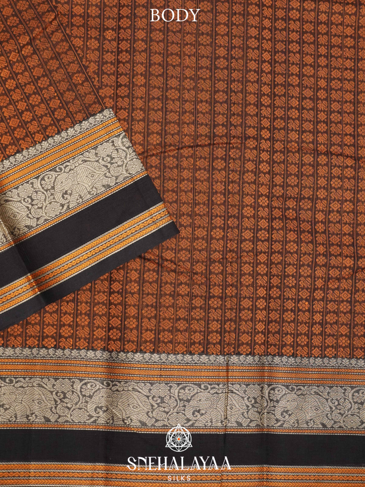 Coffee Brown  Kanchi Cotton Saree