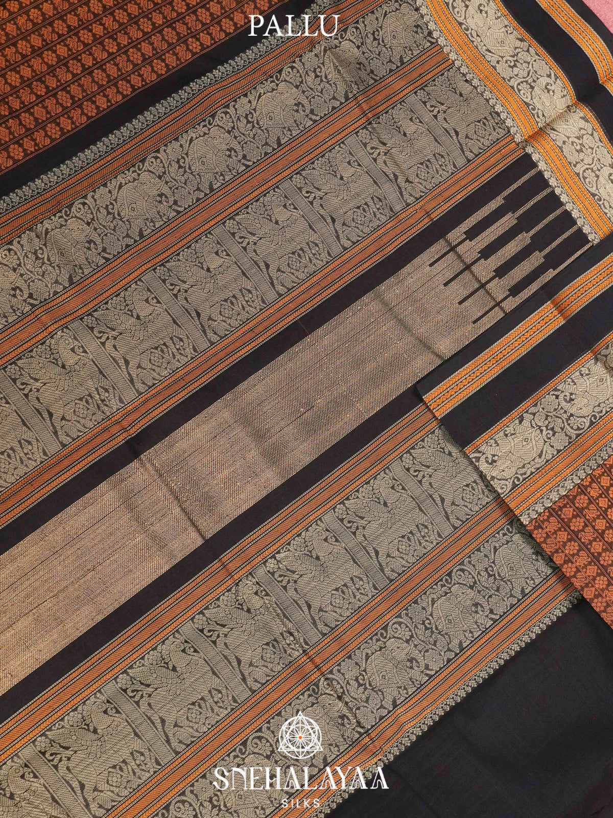 Coffee Brown  Kanchi Cotton Saree