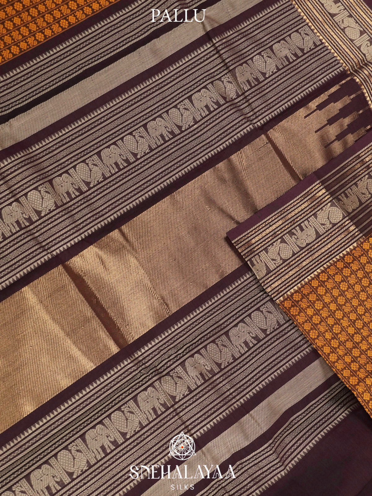 Brown  Kanchi Cotton Saree