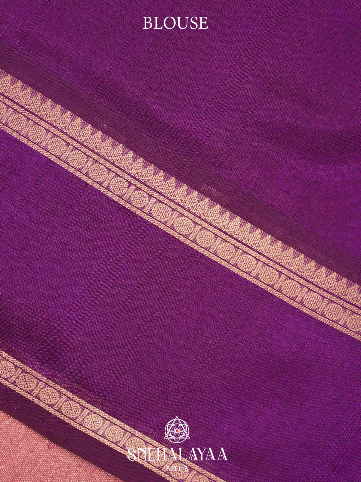 Purple Kanchi Silk Cotton Saree with Zari Strips