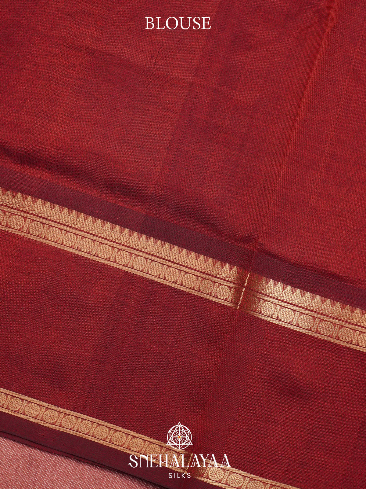 Maroon Kanchi Silk Cotton Saree with Zari Strips