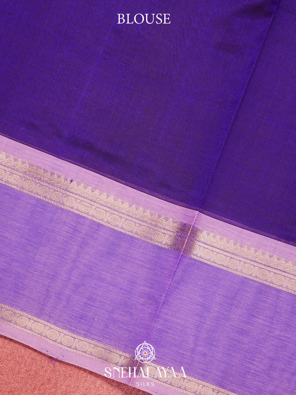 Purple Kanchi Silk Cotton Saree with Zari Strips