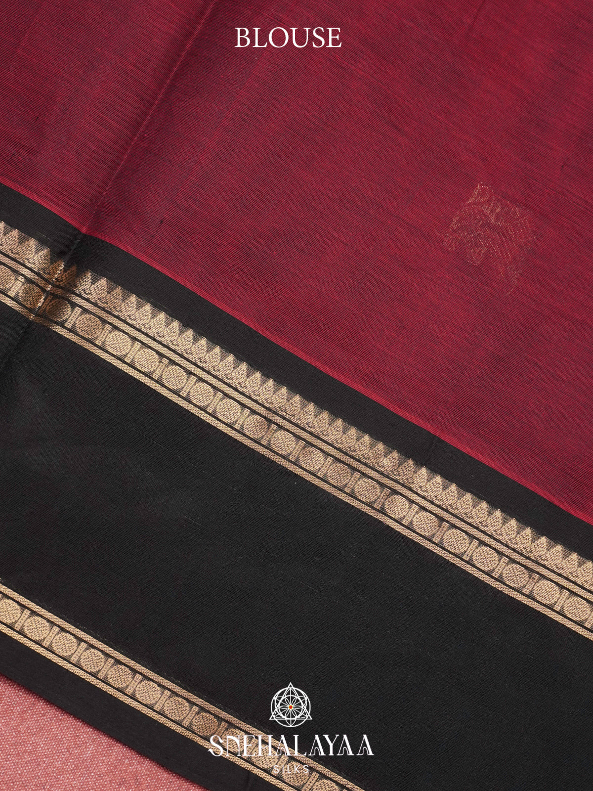 Maroon Kanchi Silk Cotton Saree with Lion Buttas