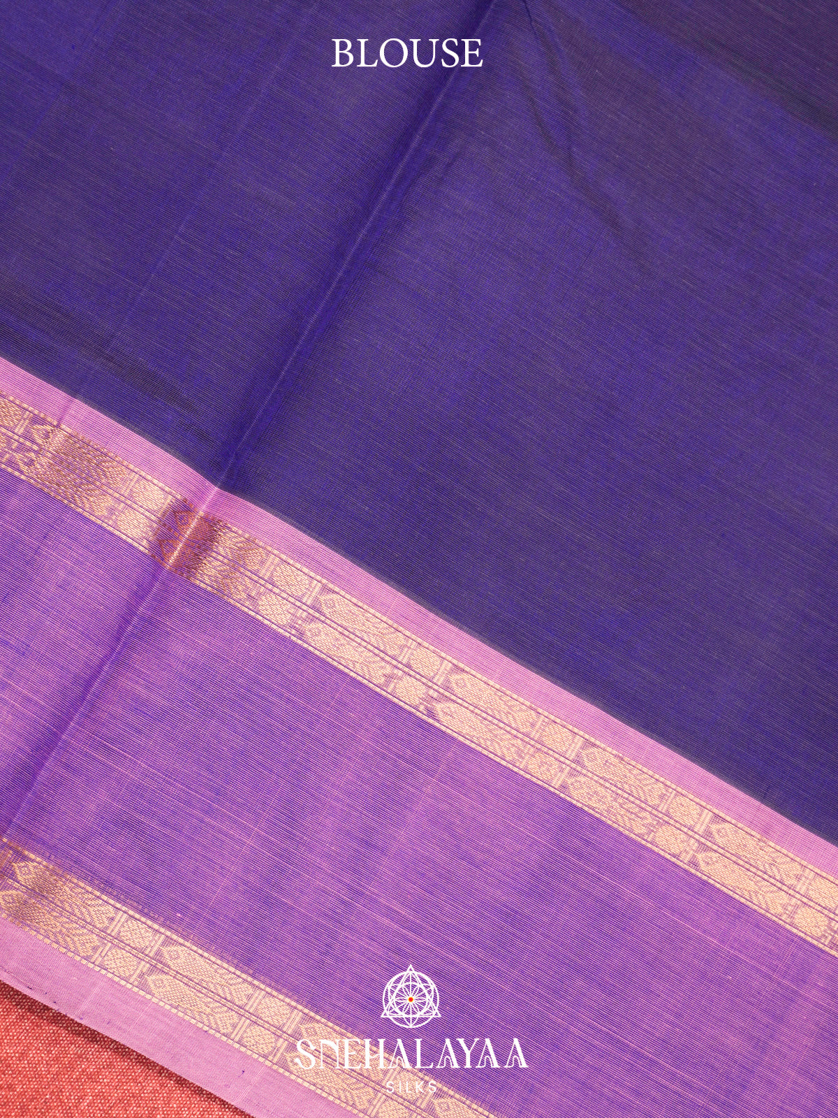 Ink Blue Kanchi Silk Cotton Saree with Geometric Paisley Buttas