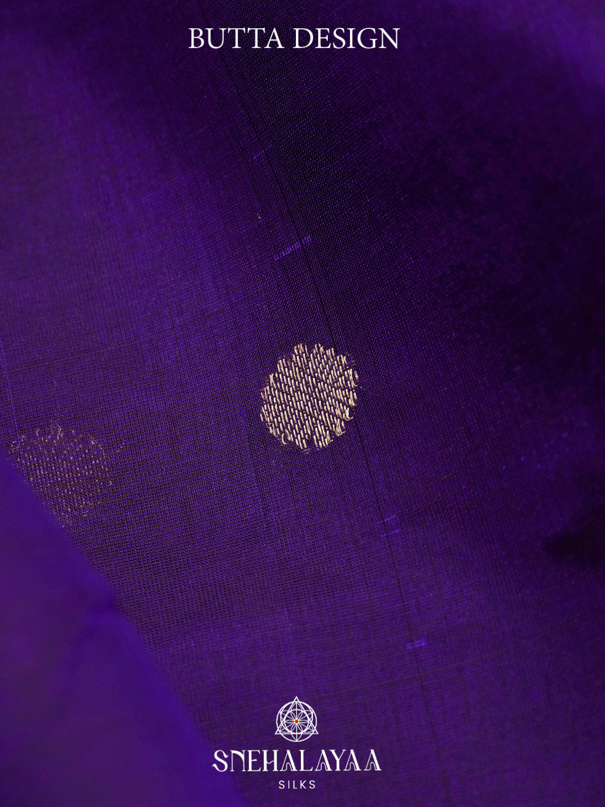 Royal Purple Kanchi Silk Cotton Saree with Textured Coin Buttas