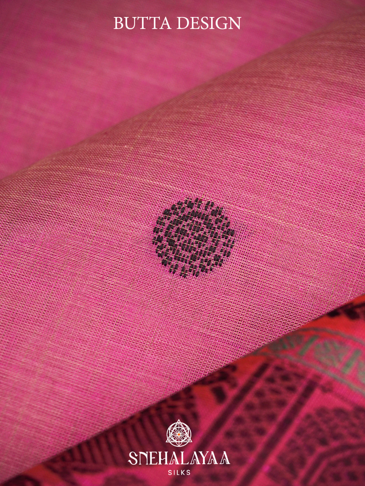 Pink Kanchi Silk Cotton Saree with Peacock Border