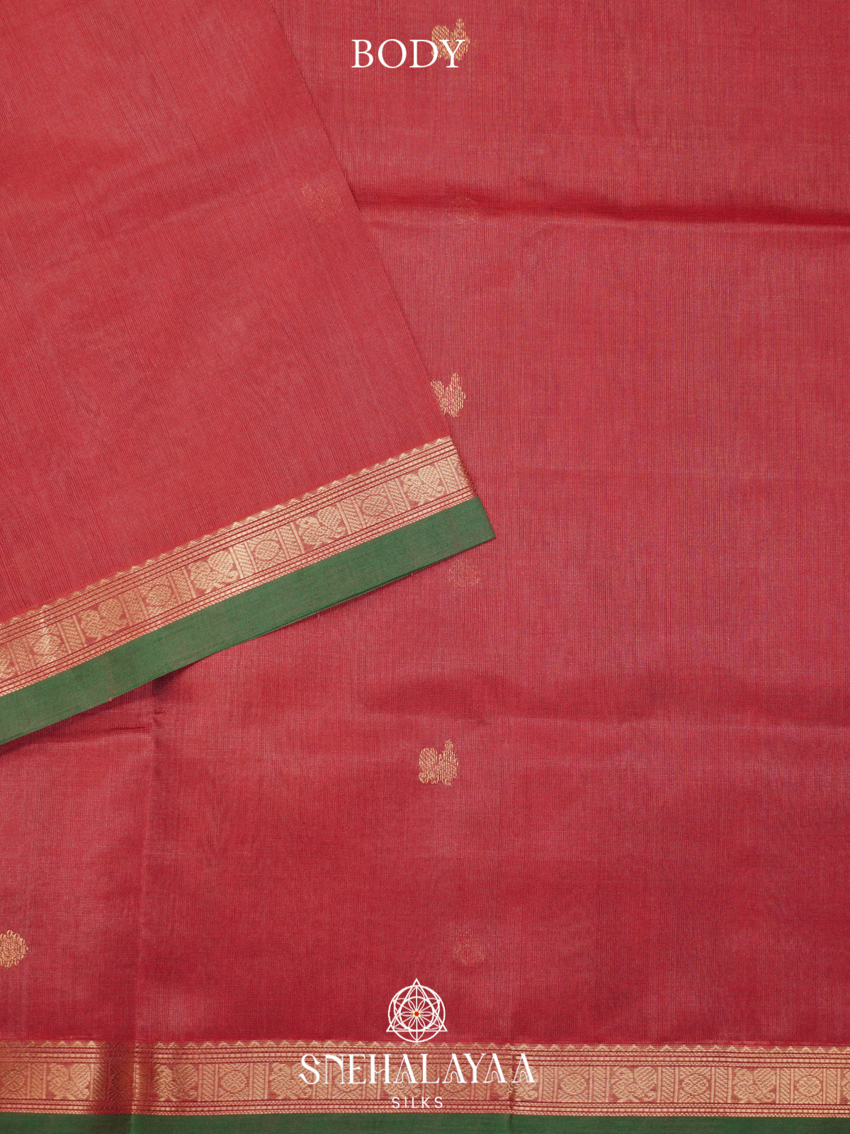 Pink Kanchi Silk Cotton Saree with Contrast Green Border