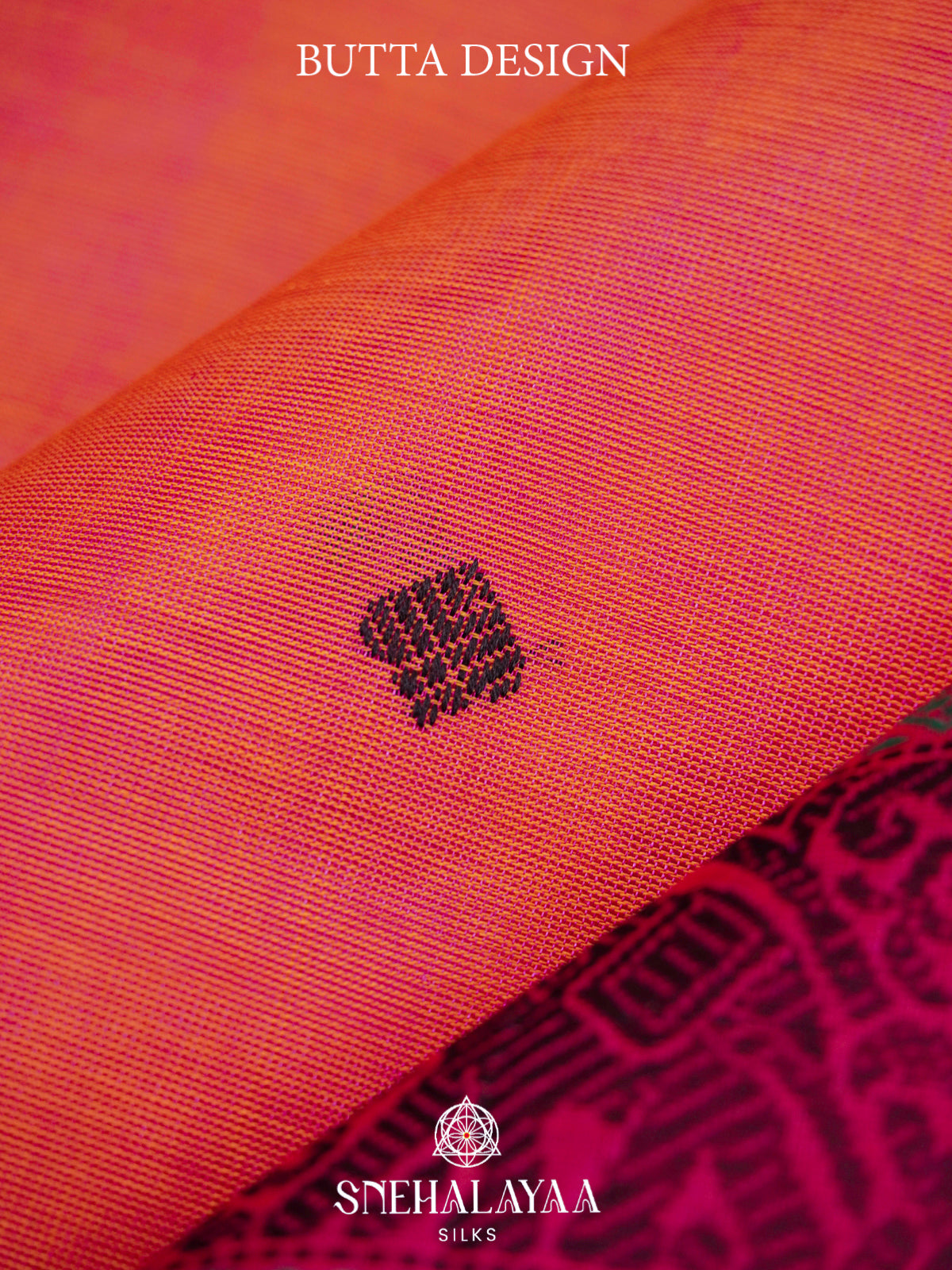 Peach Kanchi Silk Cotton Saree with Wine Elephant Border