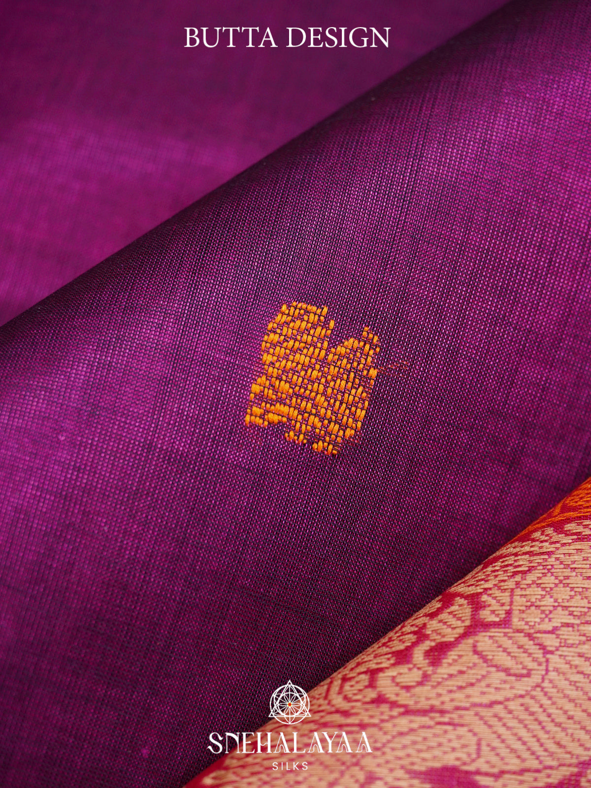 Plum Purple Kanchi Silk Cotton Saree with Peacock Border
