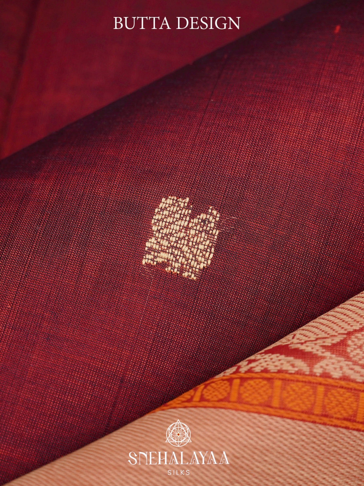 Maroon Kanchi Silk Cotton Saree with Peacock Border