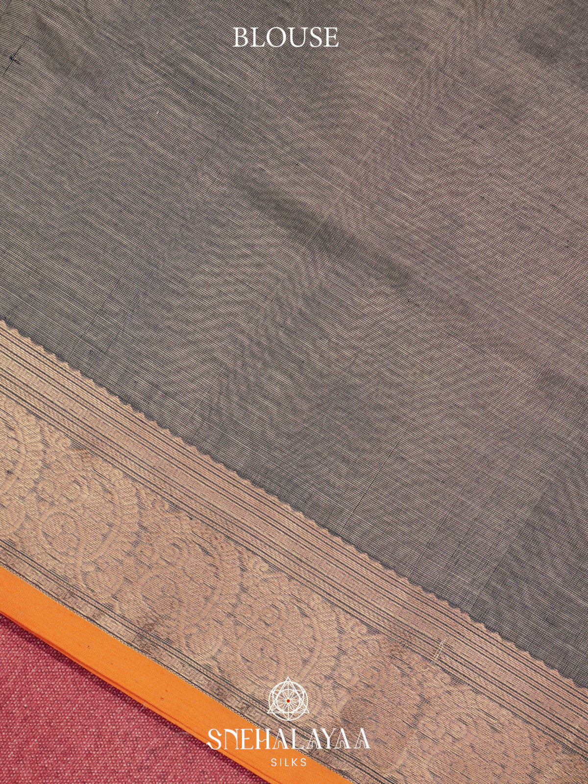 Grey Kanchi Silk Cotton Saree with Antique Gold Border