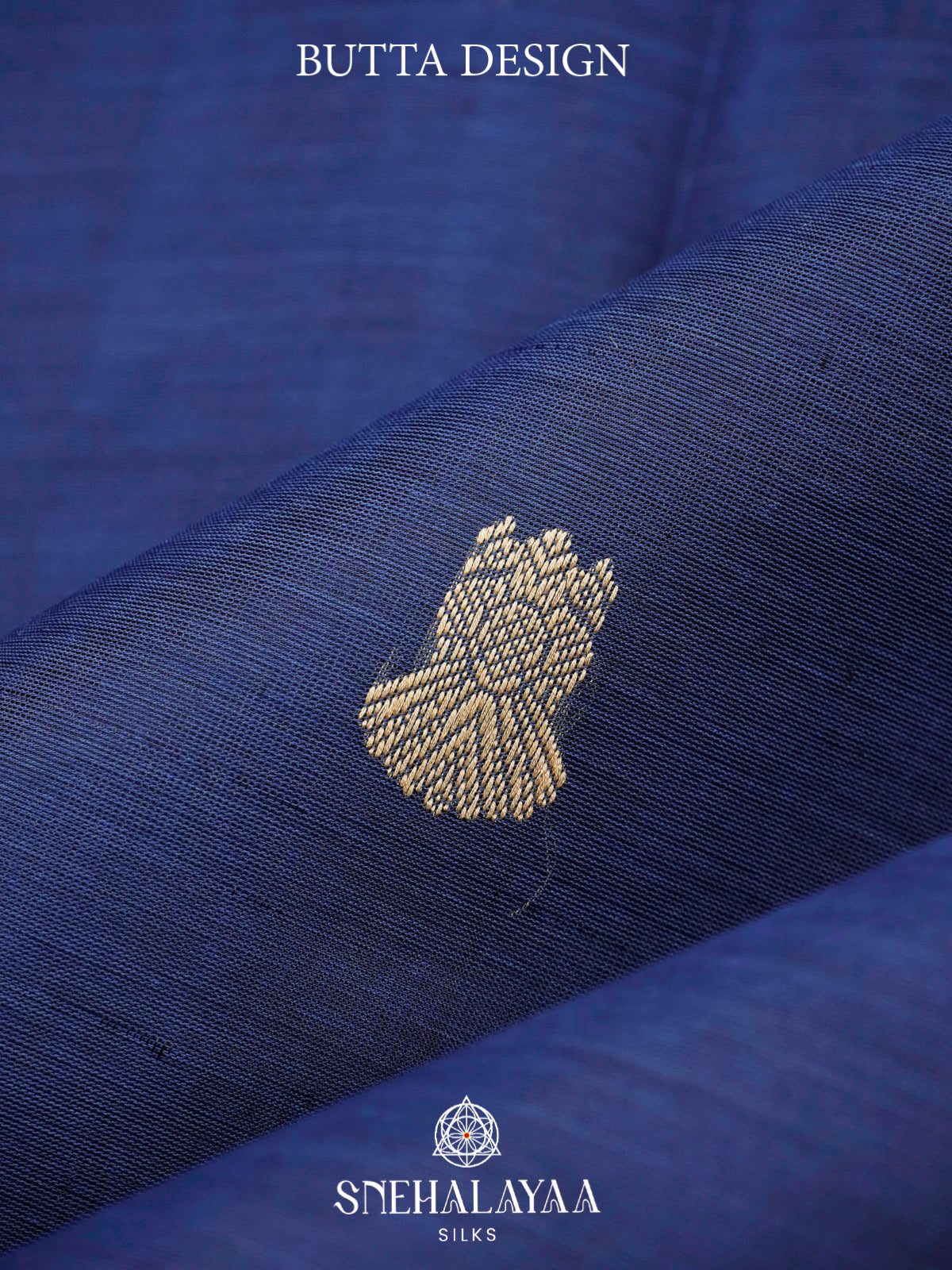 Royal Indigo Blue Kanchi Silk Cotton Saree with Magenta Pink Border