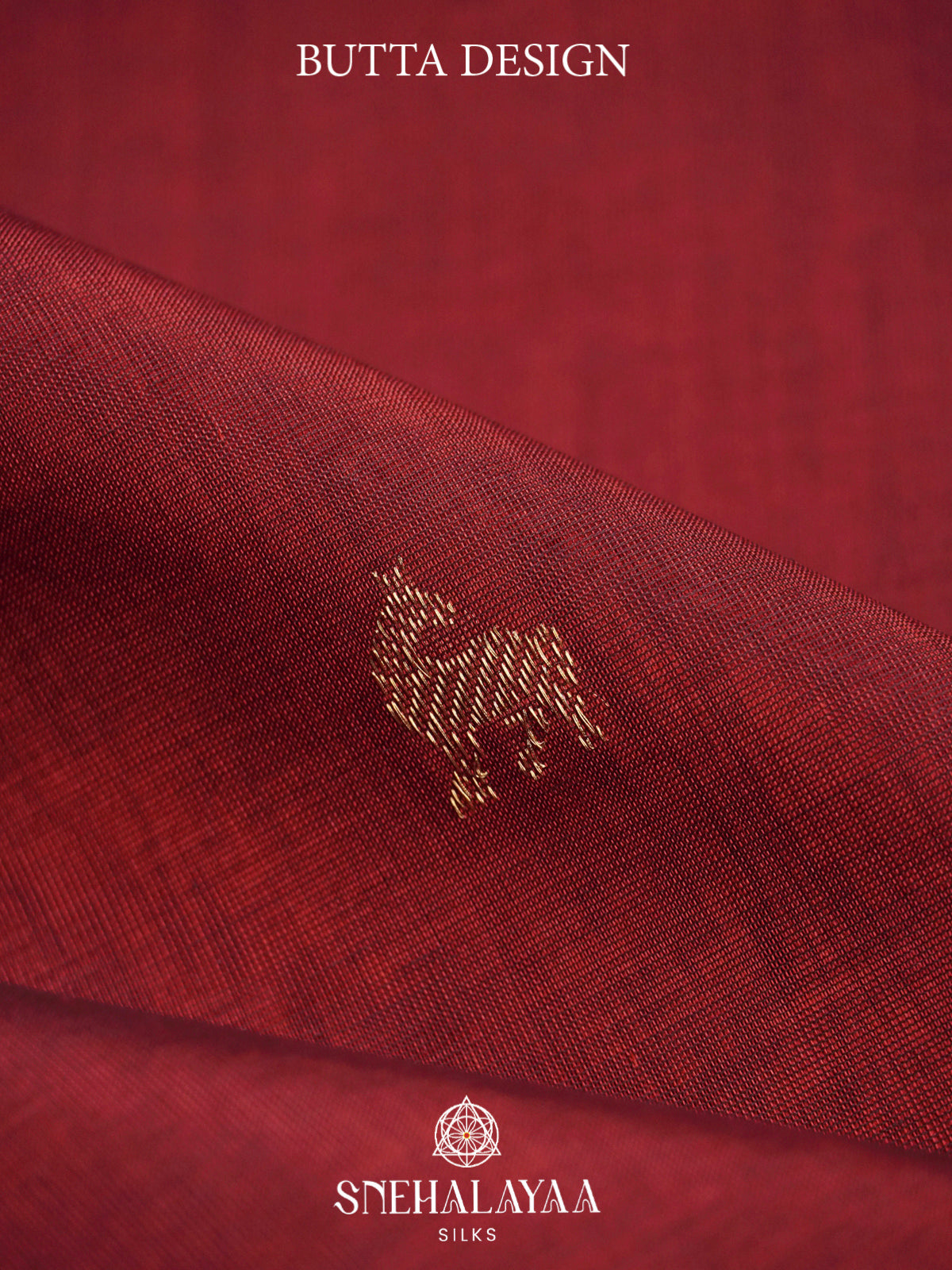 Maroon Kanchi Silk Cotton Saree with Burnt Orange and Antique Gold Peacock Border