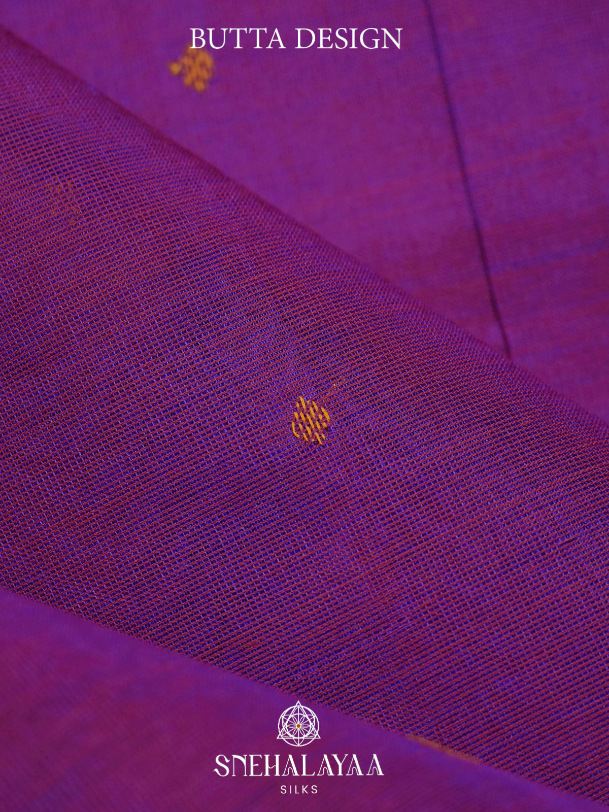 Purple Kanchi Silk Cotton Saree with Contrast Magenta Border & Mango Motifs