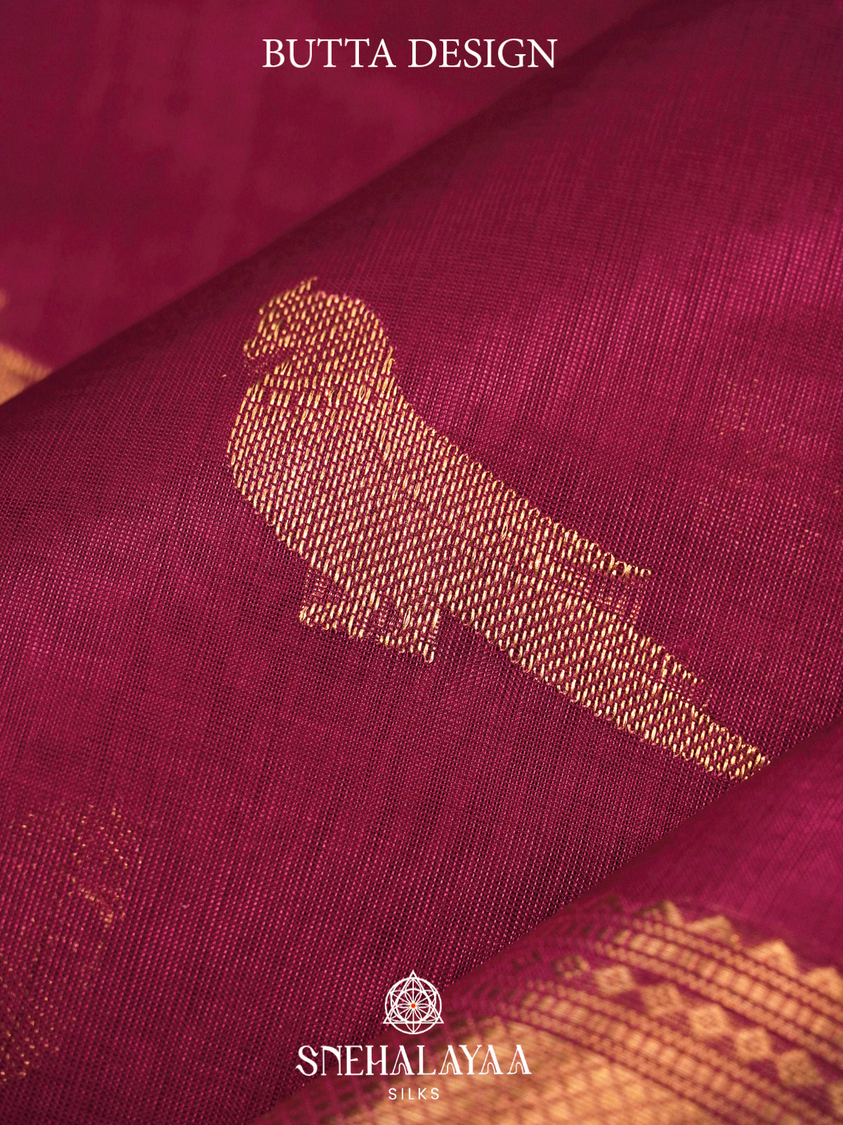 Wine Red Kanchi Silk Cotton Saree with Traditional Parrot Pallu