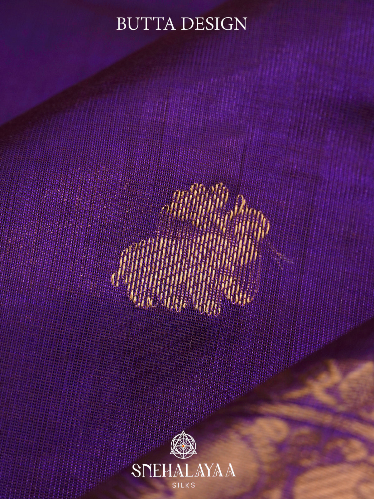 Deep Purple Kanchi Silk Cotton Saree with Tone-on-Tone Border & Elephant-Peacock Pallu