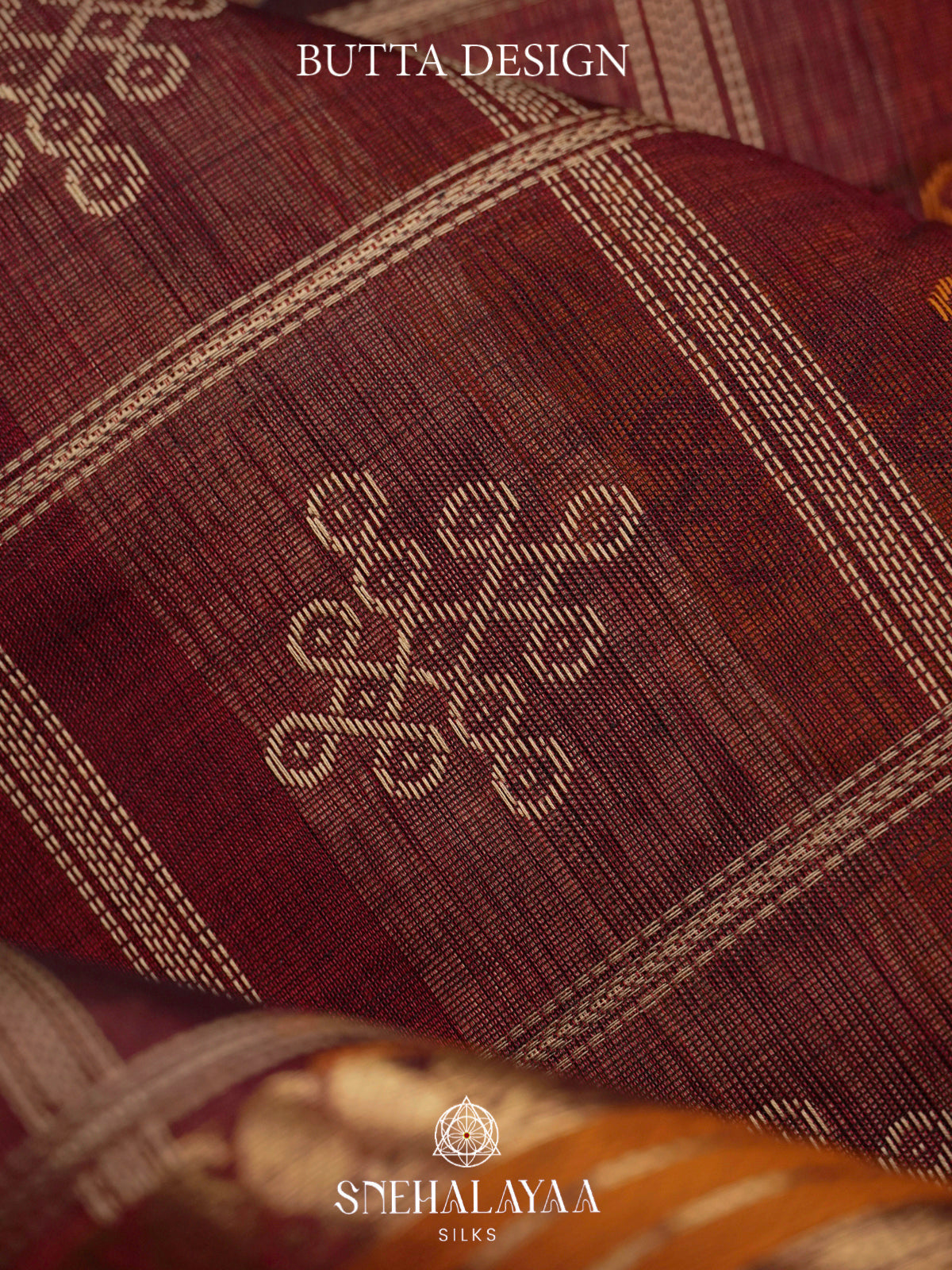 Maroon Kanchi Silk Cotton Saree with Zari Geometric Checks & Contrast Green Border