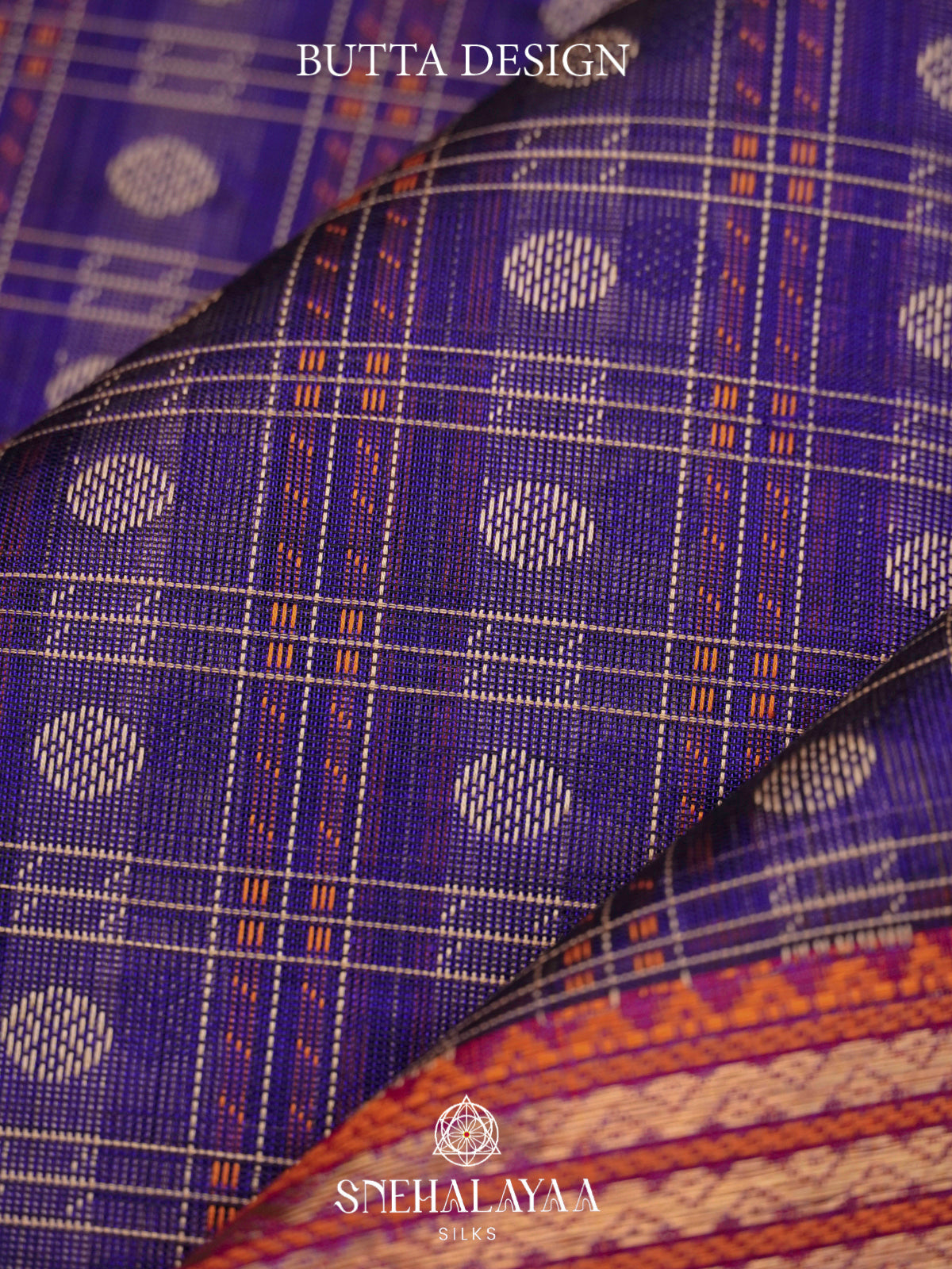 Purple Kanchi Silk Cotton Saree with Zari Muthu Kattam Checks & Heritage Peacock Border