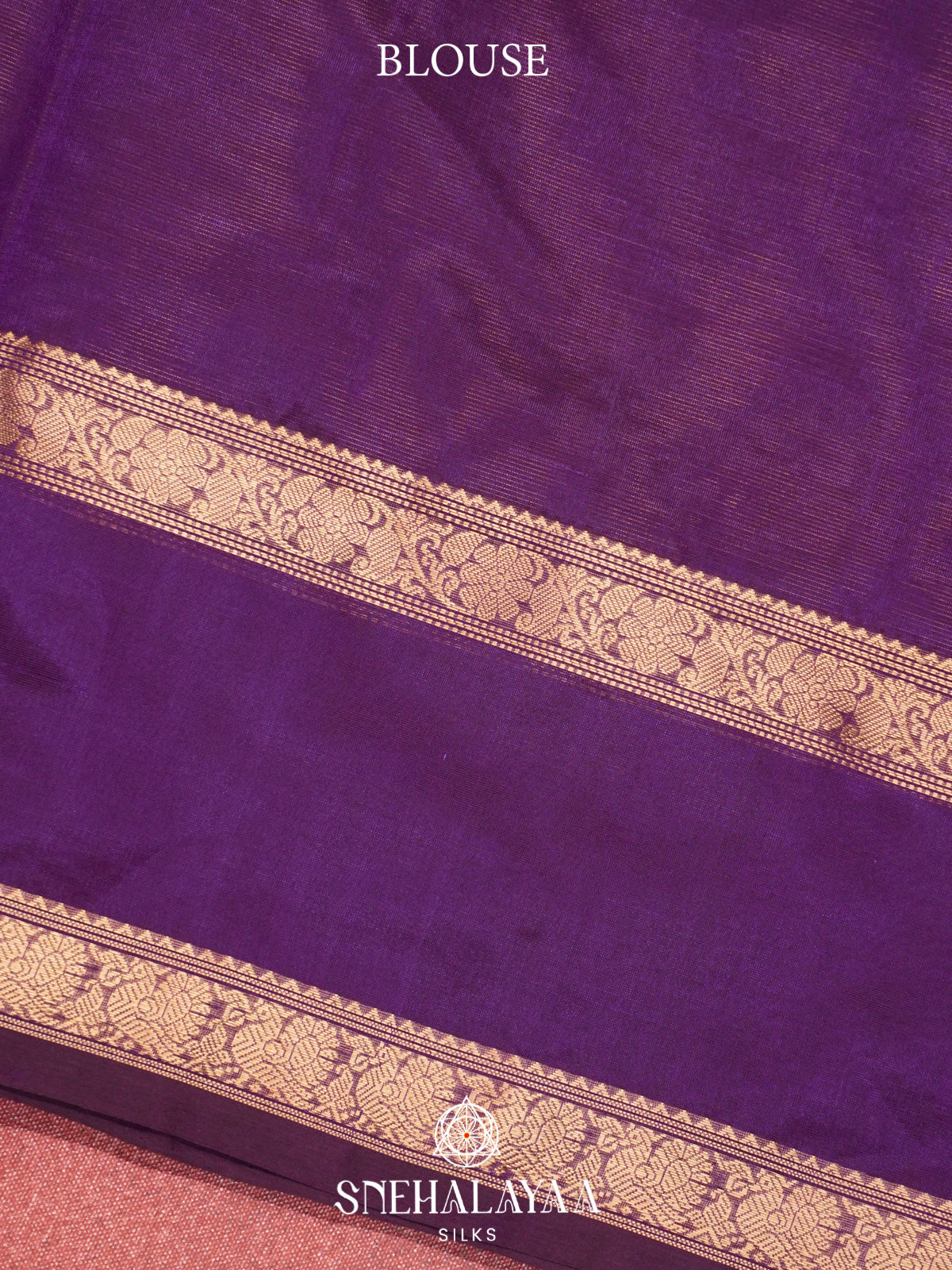 Purple Kanchi Silk Cotton Saree with Fine Gold Zari Stripes