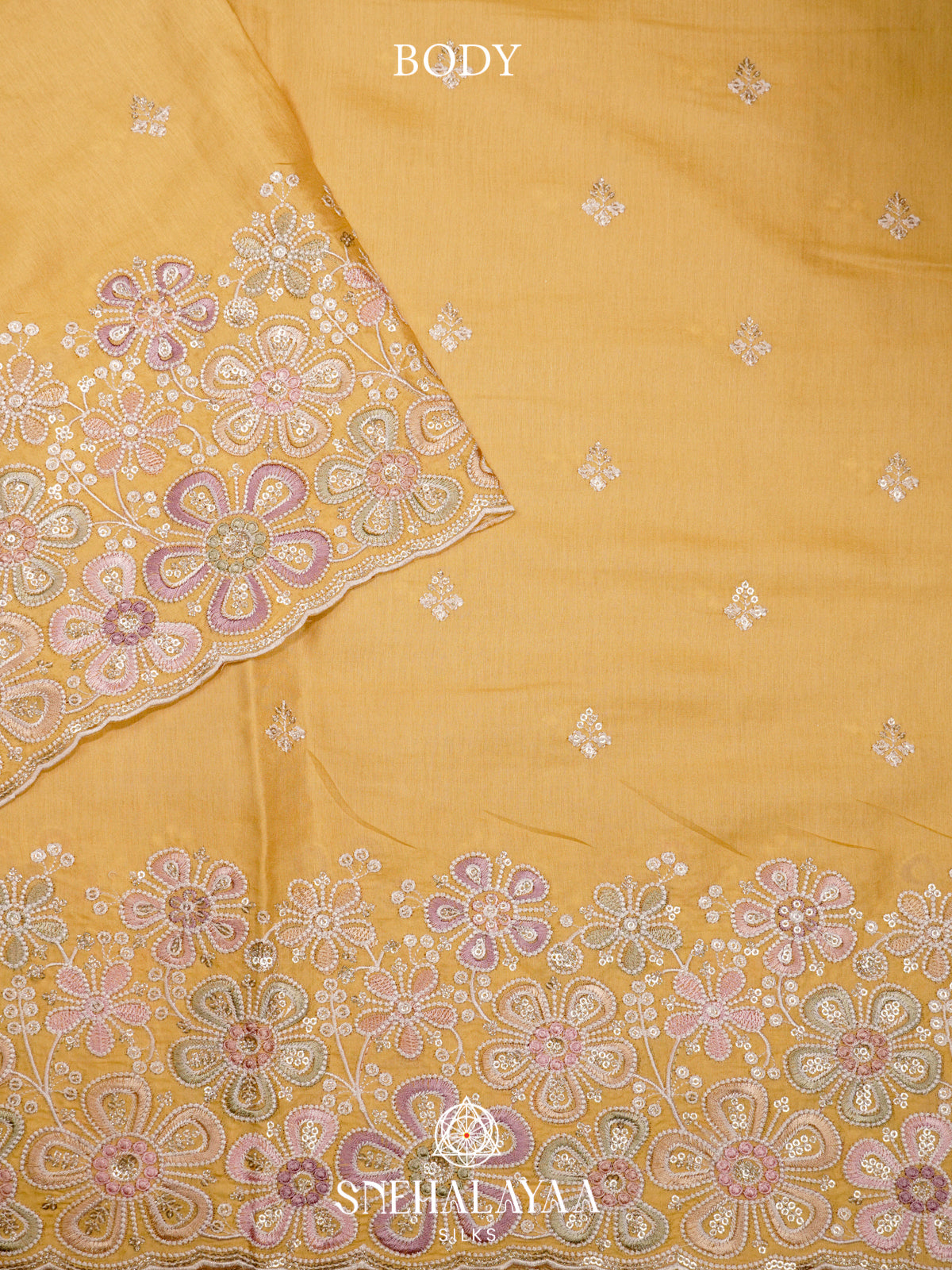 Yellow Raw Silk Saree