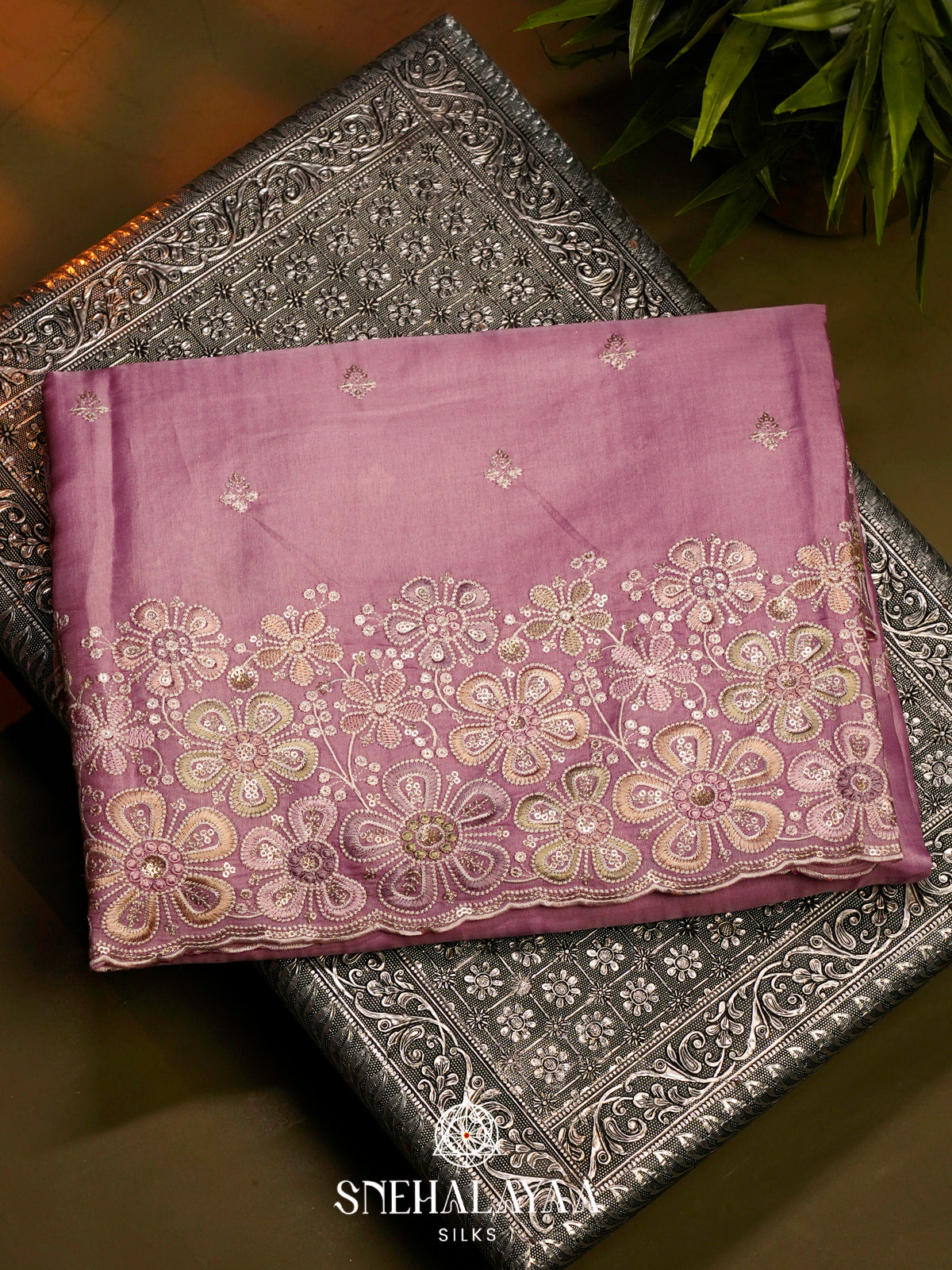Pink Raw Silk Saree