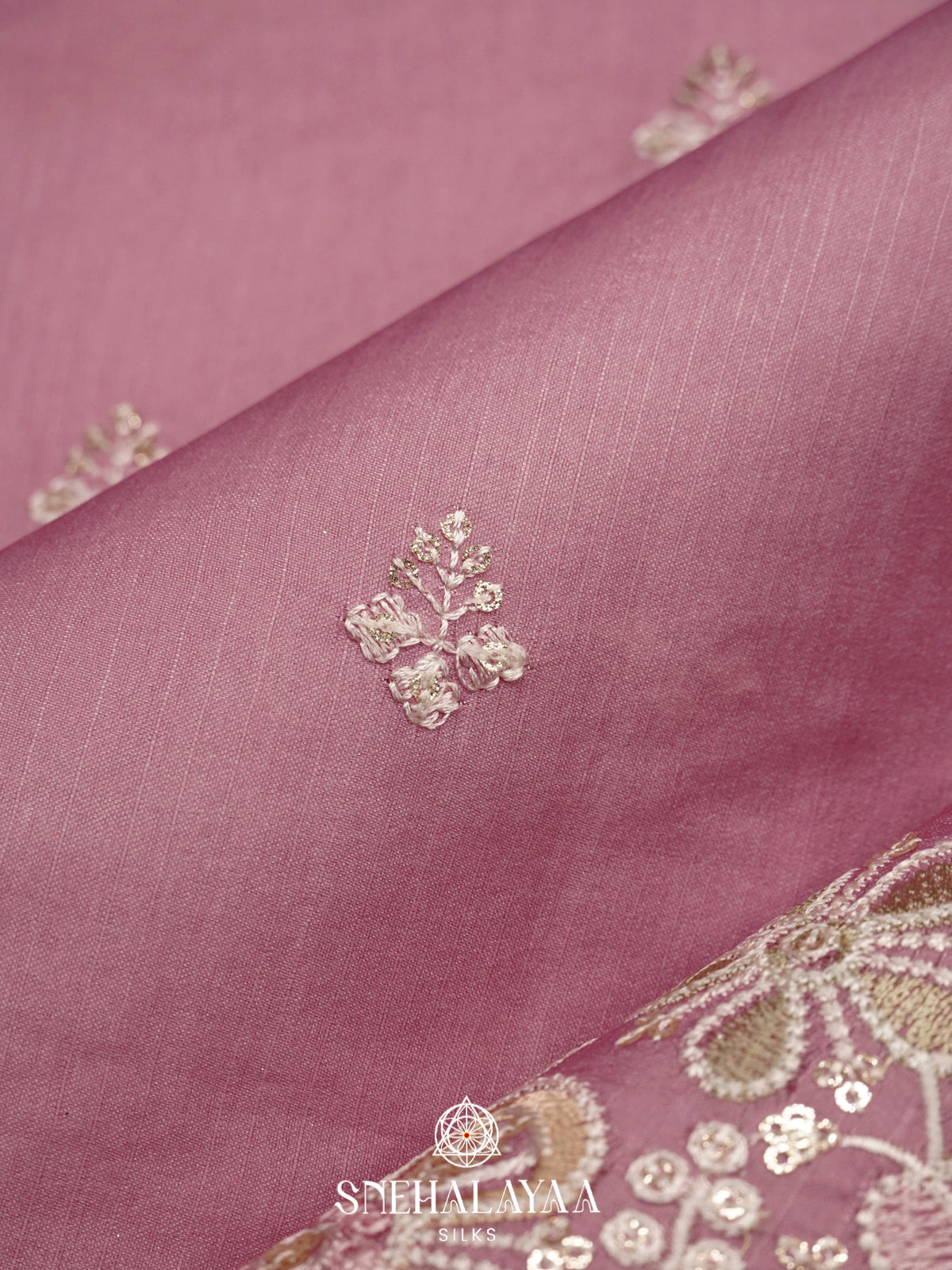 Pink Raw Silk Saree