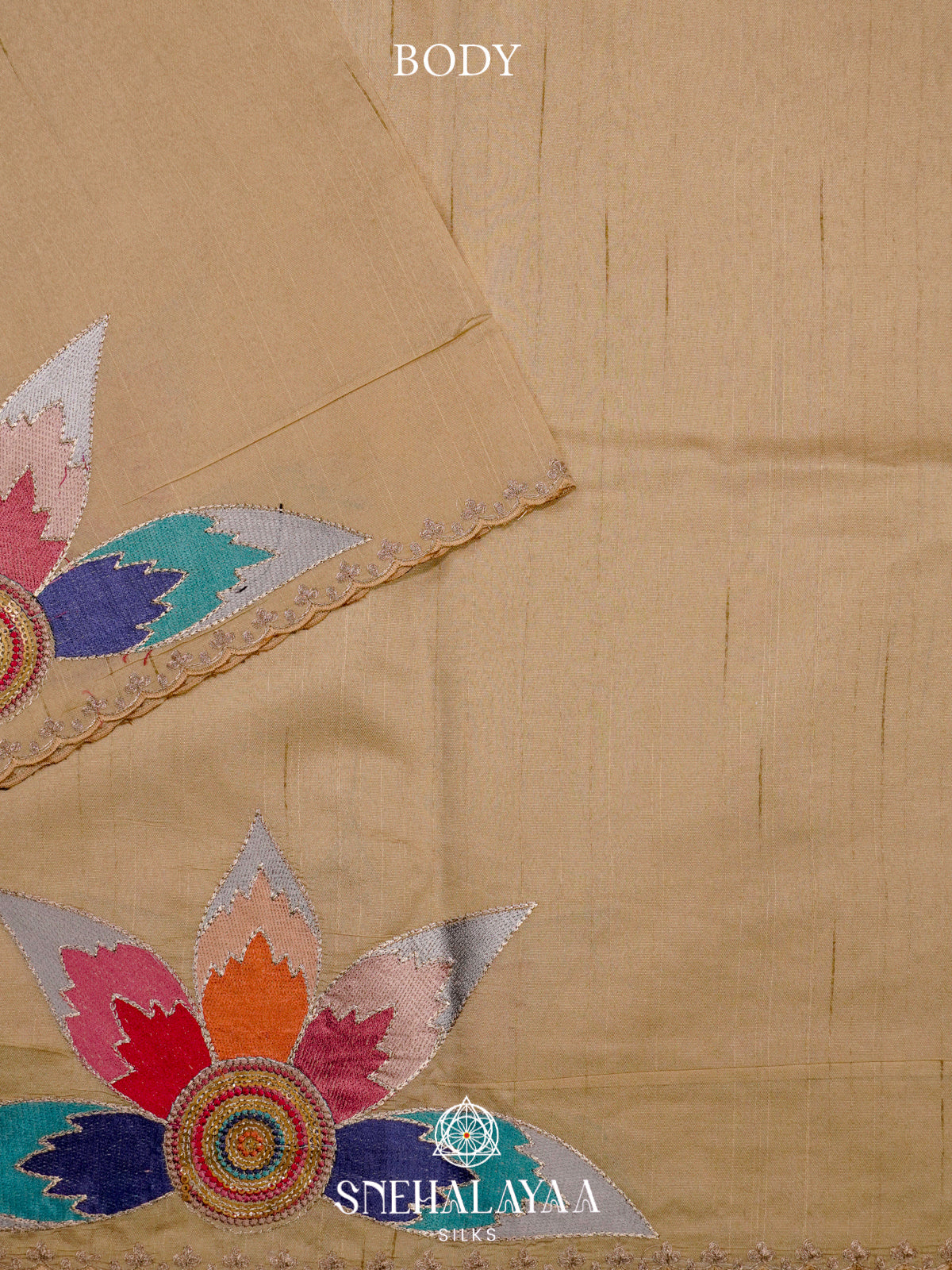Beige Raw Silk Saree
