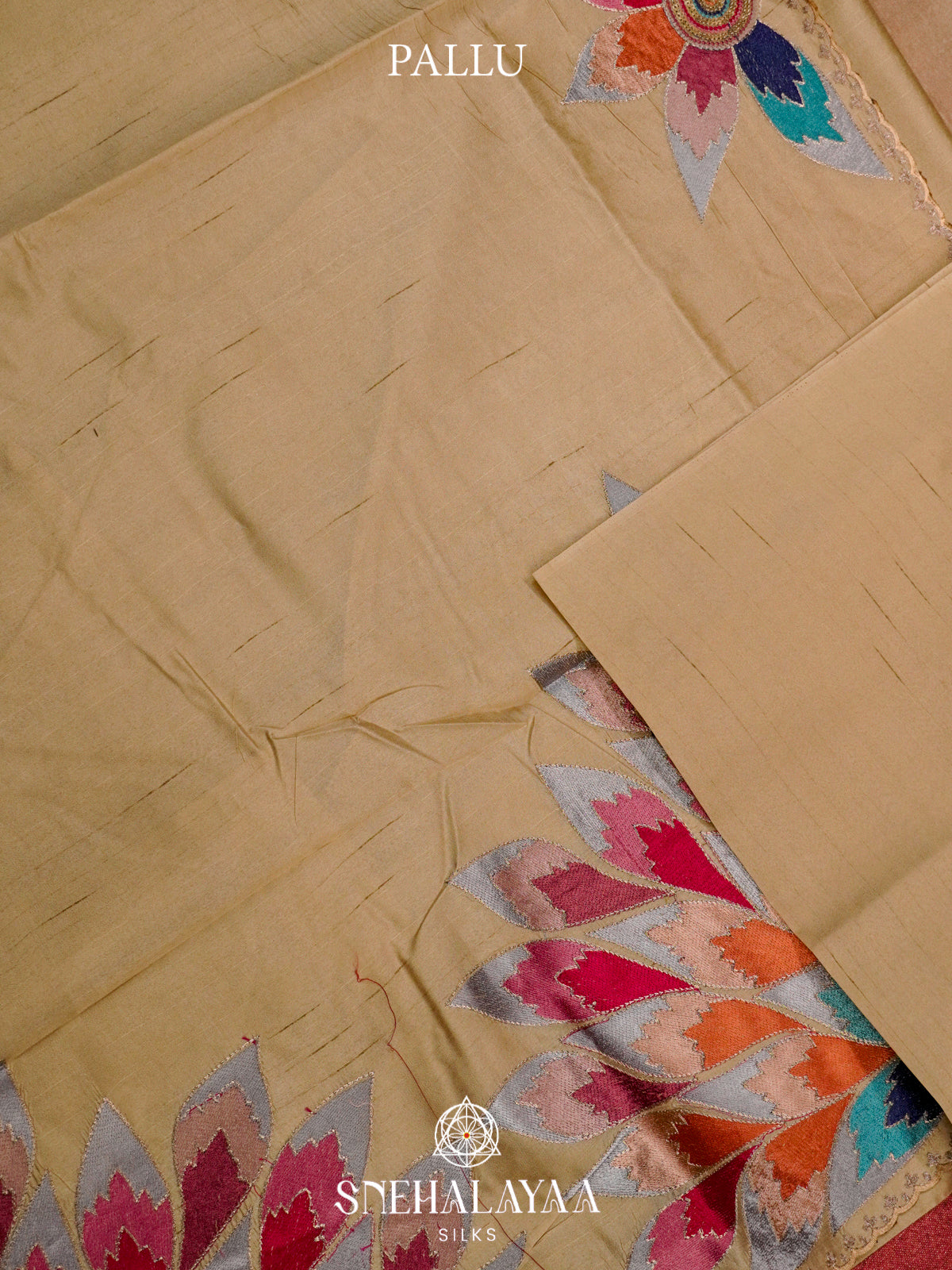 Beige Raw Silk Saree