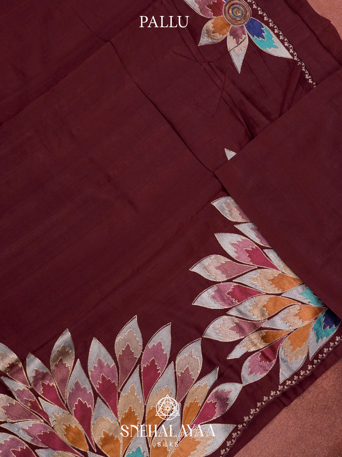 Burgundy Raw Silk Saree