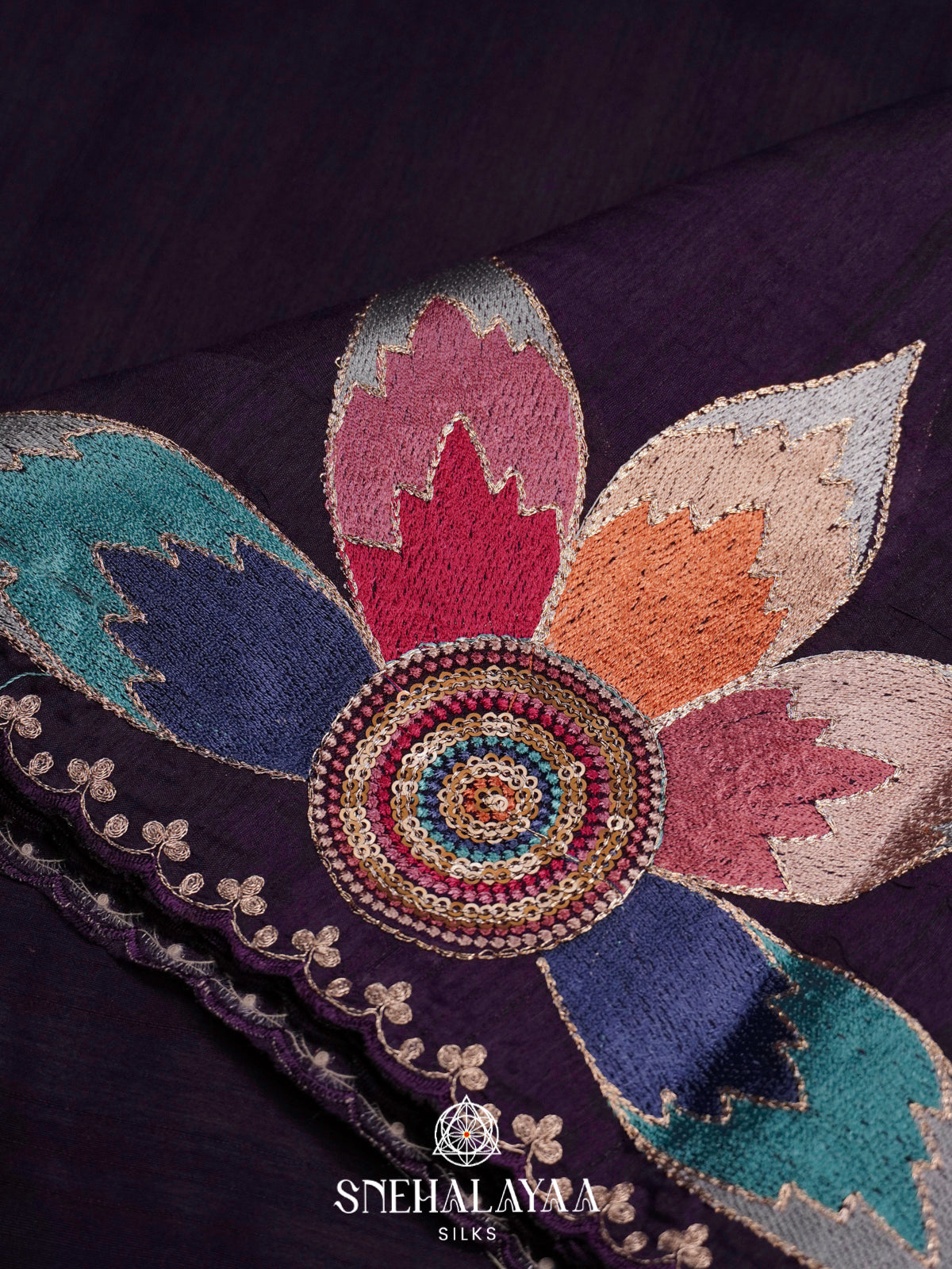 Purple Raw Silk Saree