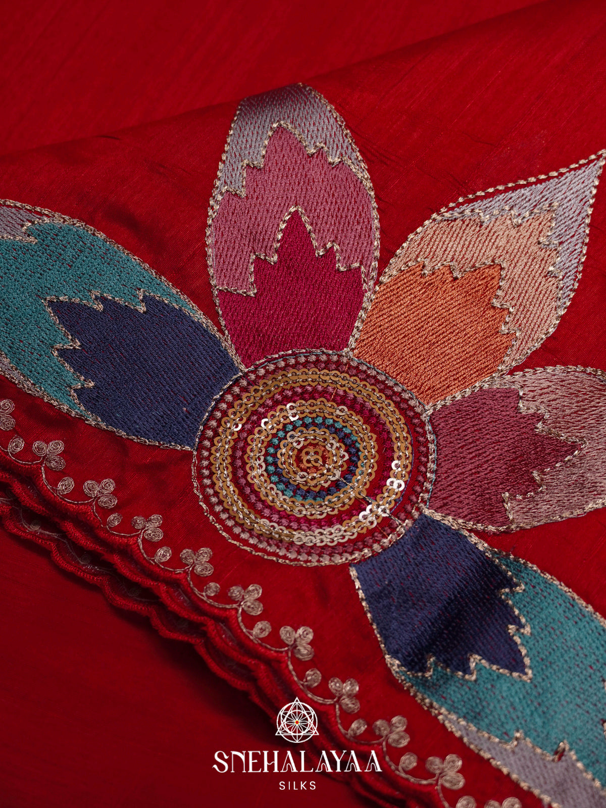 Red Raw Silk Saree