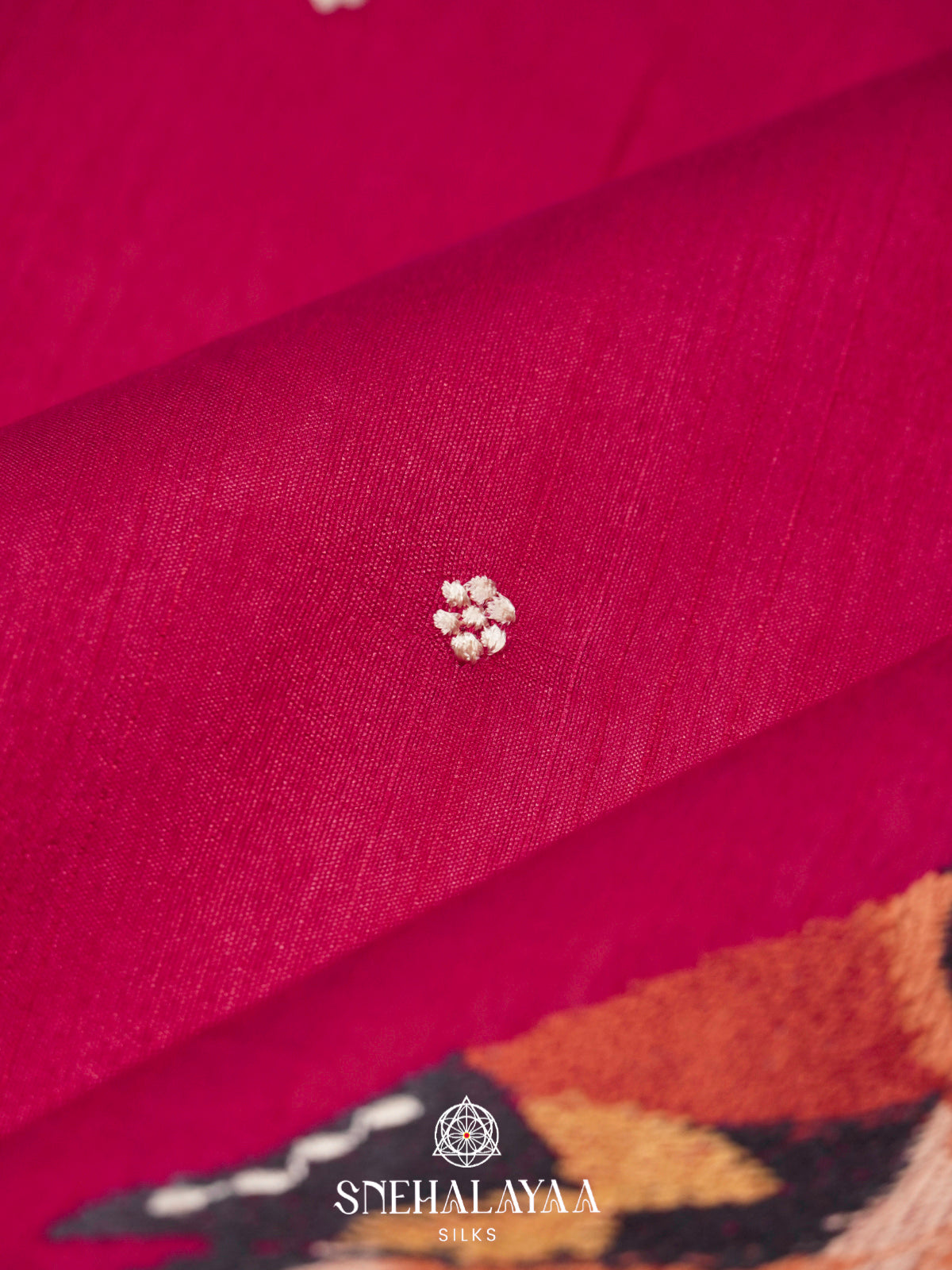 Pink Raw Silk Embroidery Saree