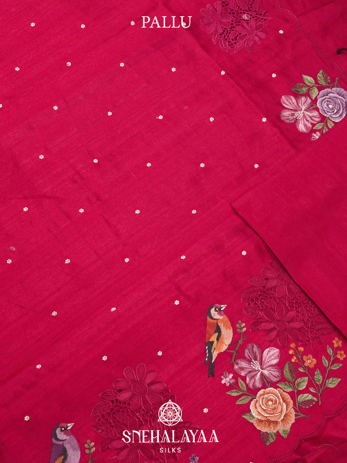 Pink Raw Silk Embroidery Saree