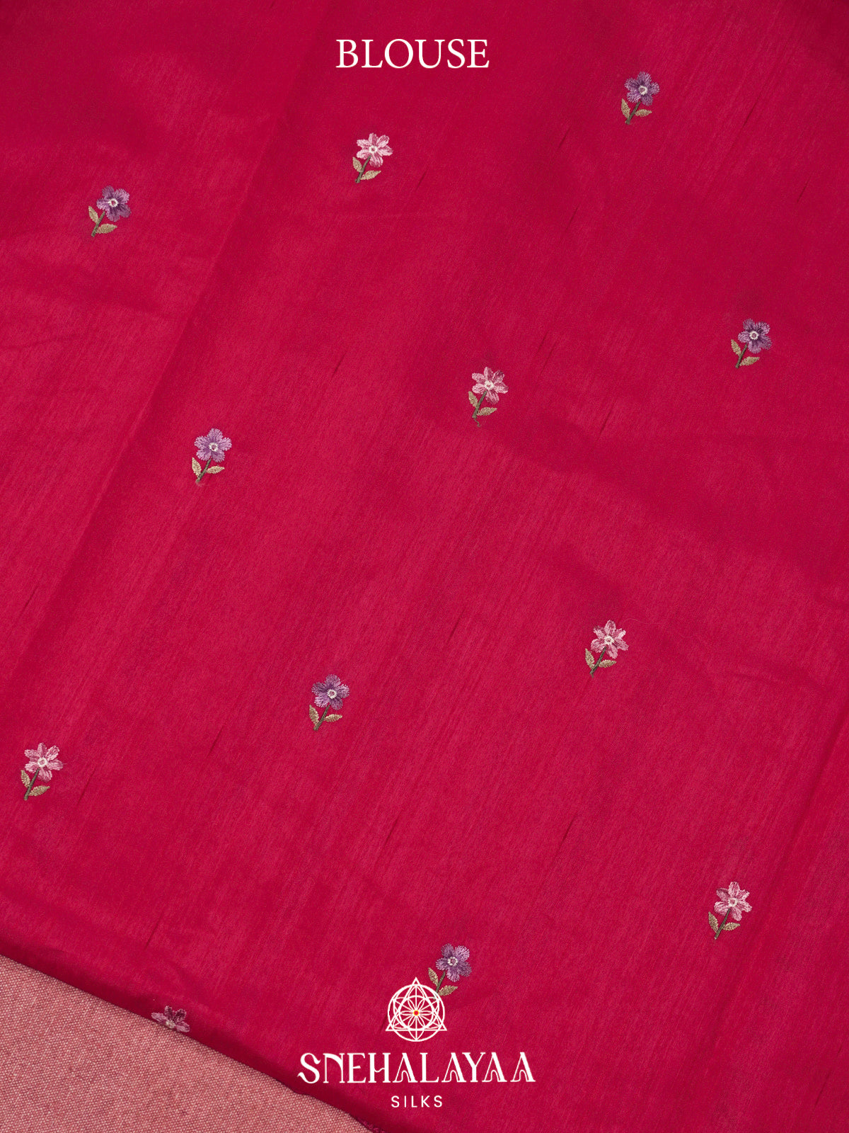Pink Raw Silk Embroidery Saree