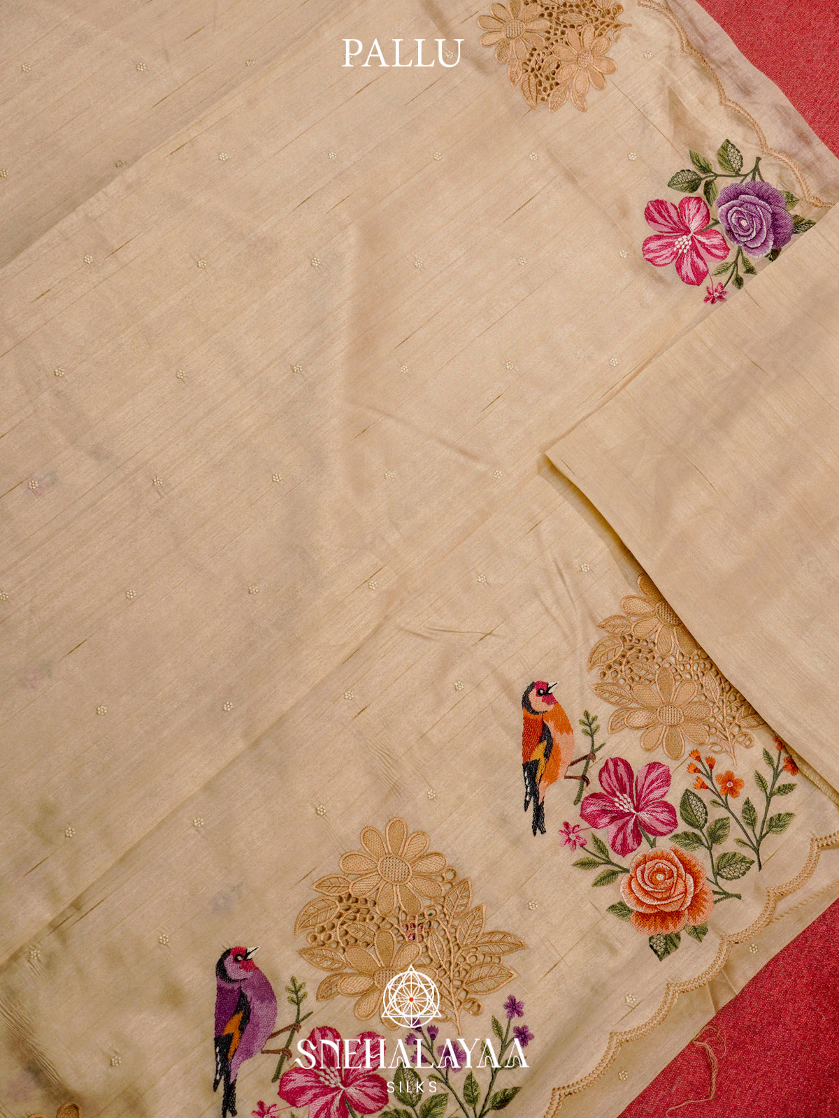 Beige Raw Silk Saree