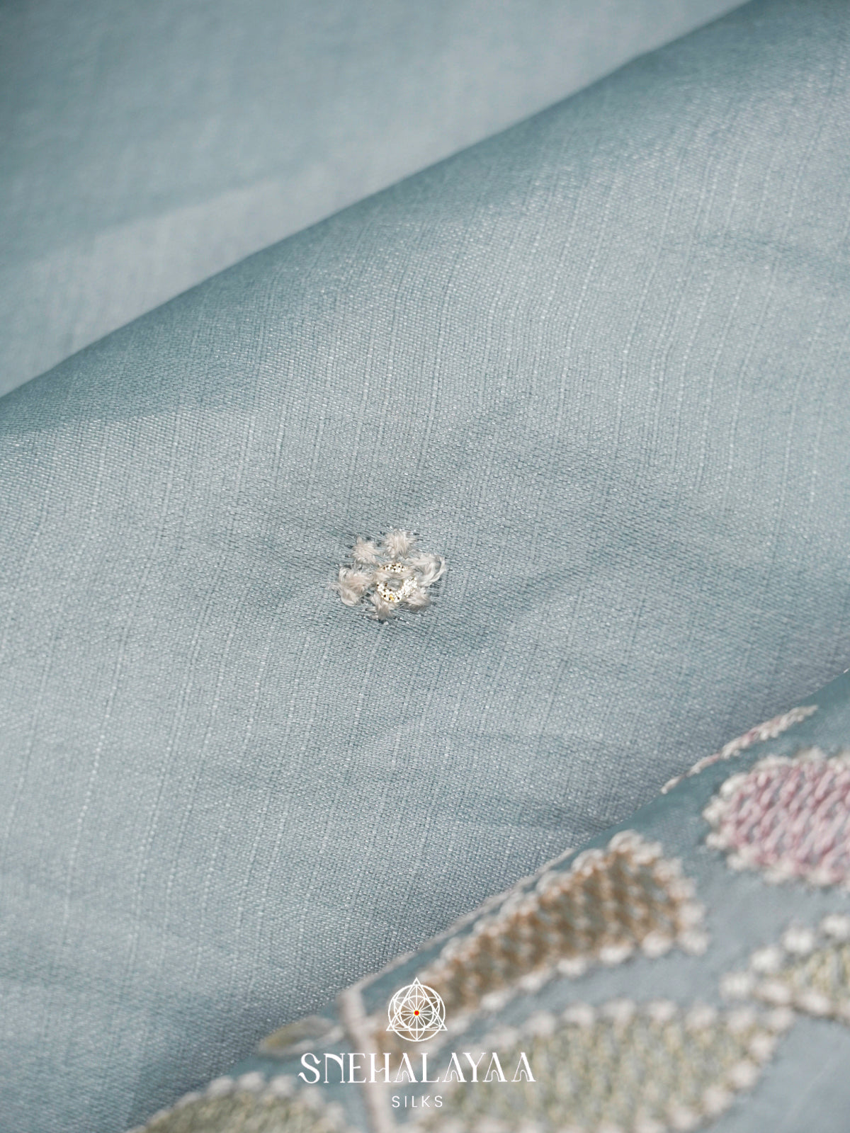 Blue Raw Silk Saree