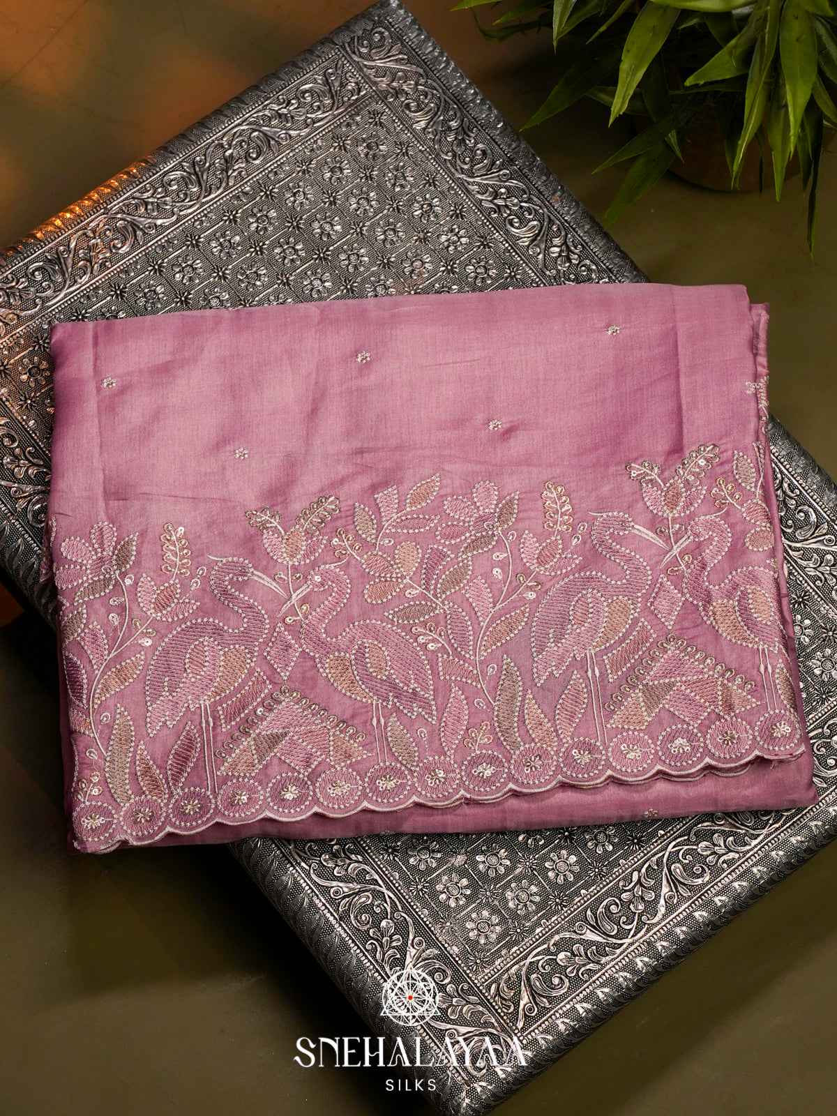 Pink Raw Silk Saree