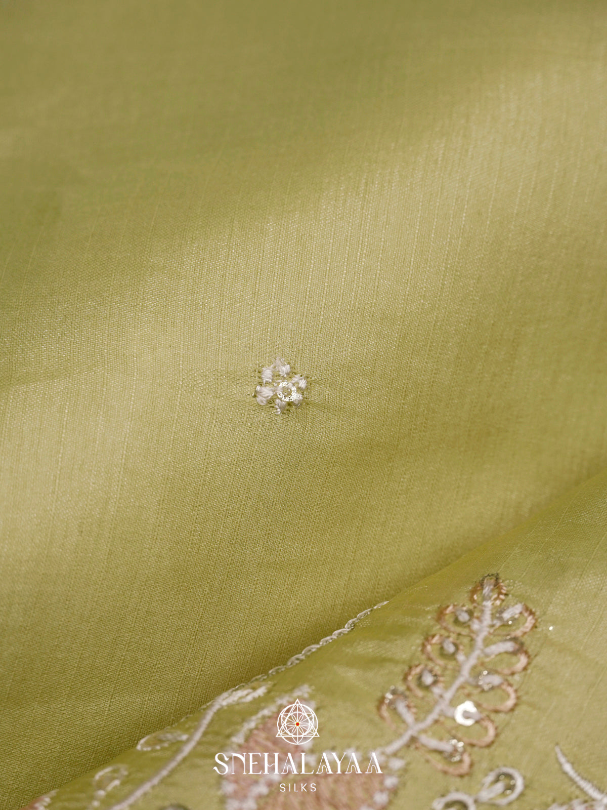 Lime Raw Silk Saree