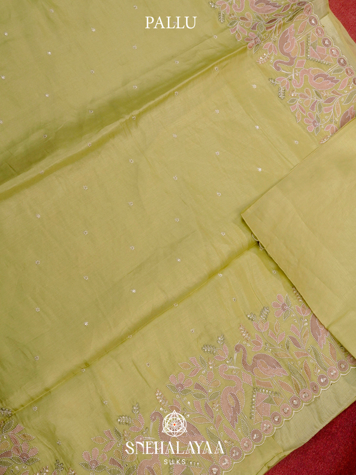 Lime Raw Silk Saree