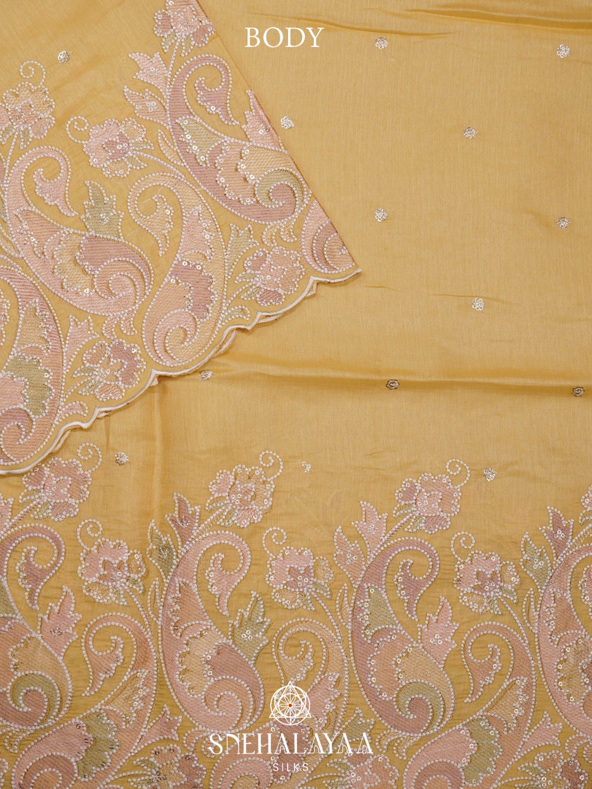 Yellow Raw Silk Saree