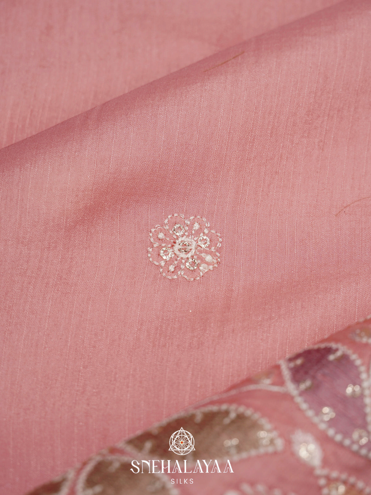 Pink Raw Silk Saree