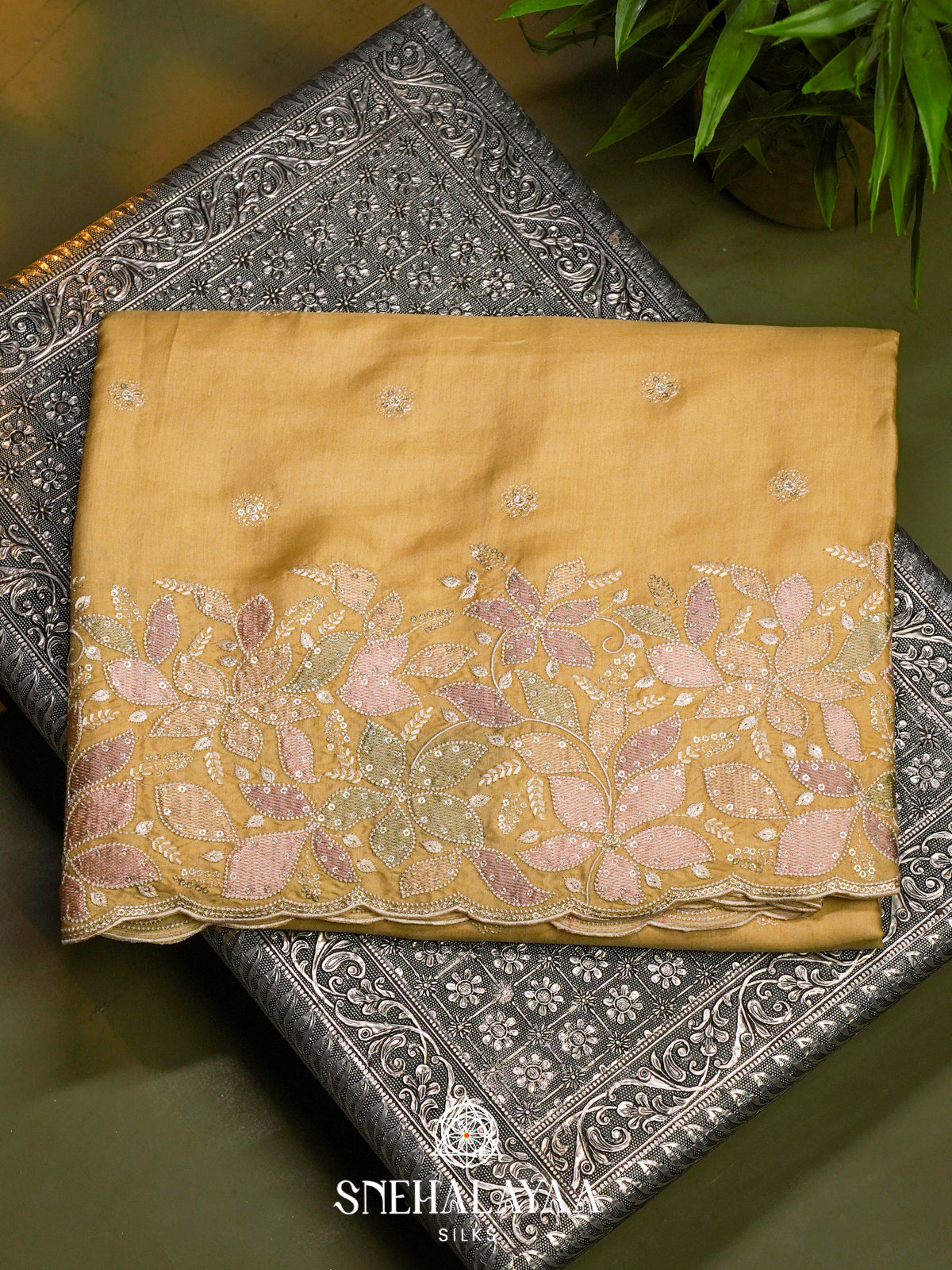 Yellow Raw Silk Saree