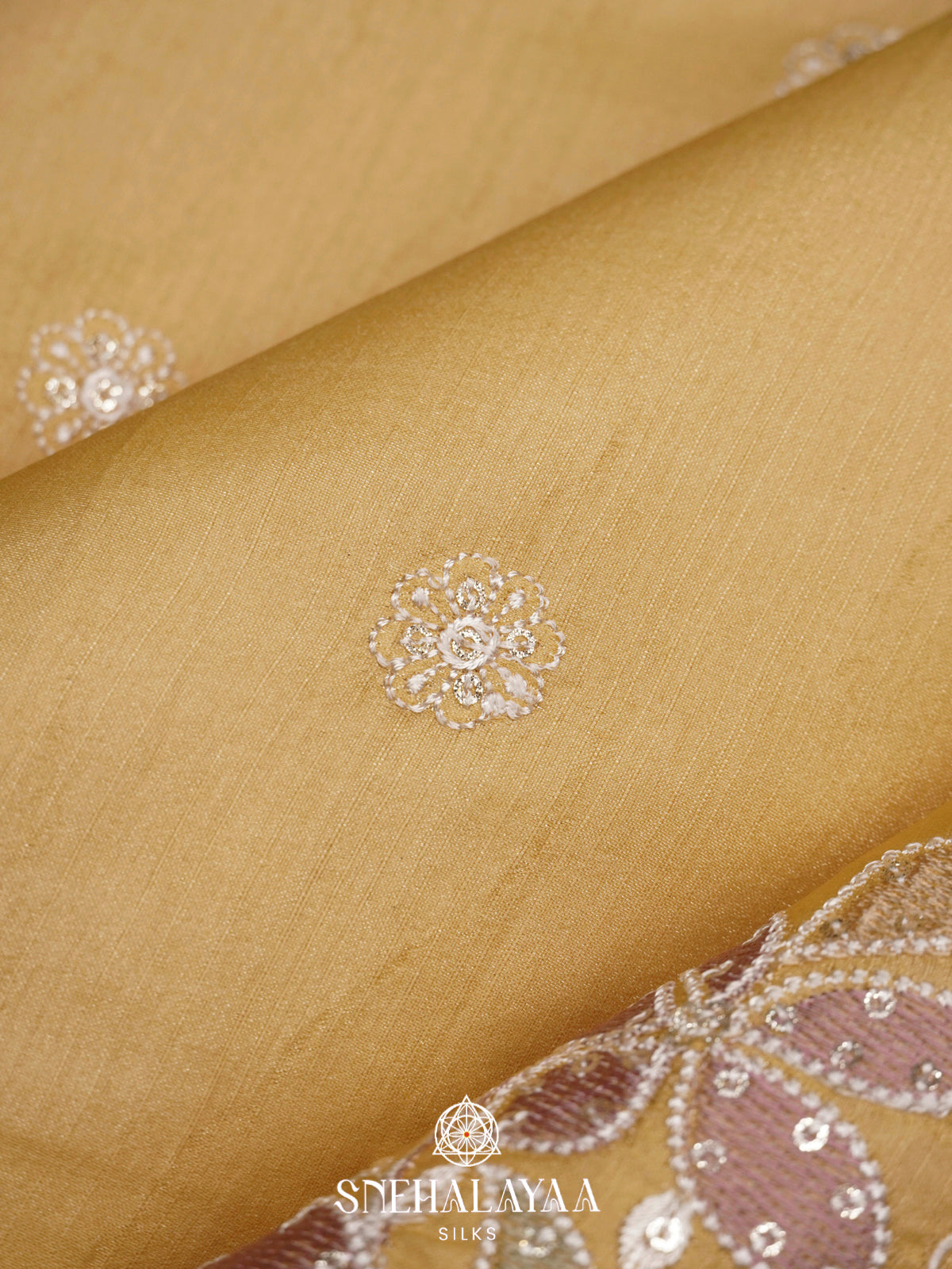 Yellow Raw Silk Saree