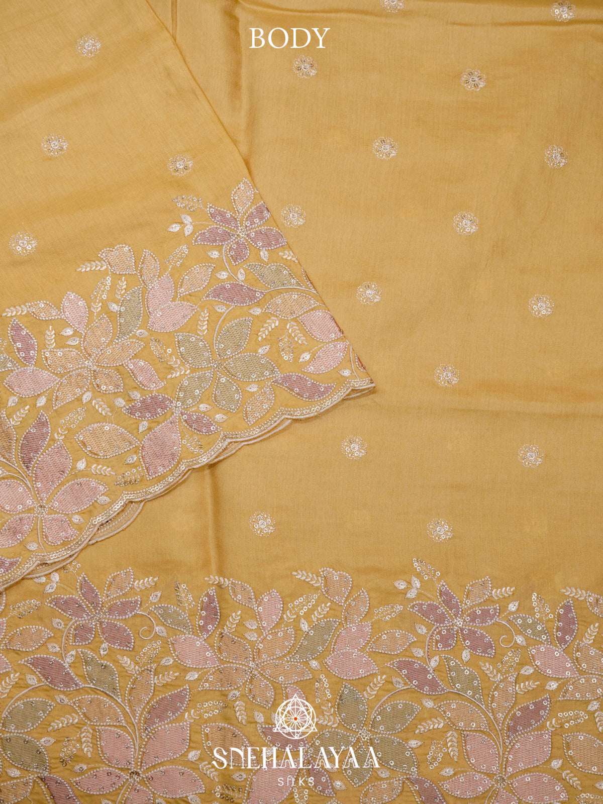 Yellow Raw Silk Saree