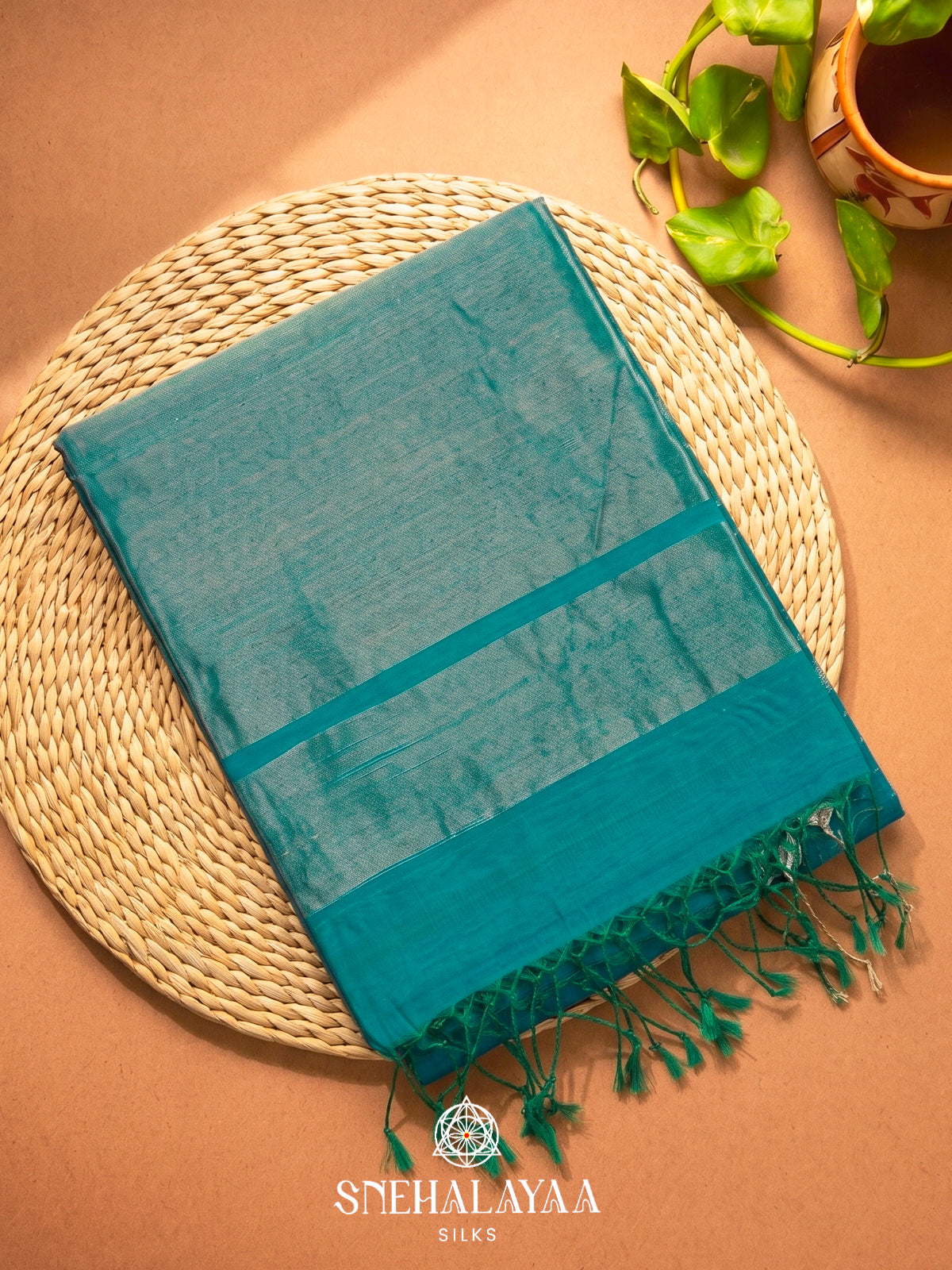 Blue Kora Silk Cotton Saree