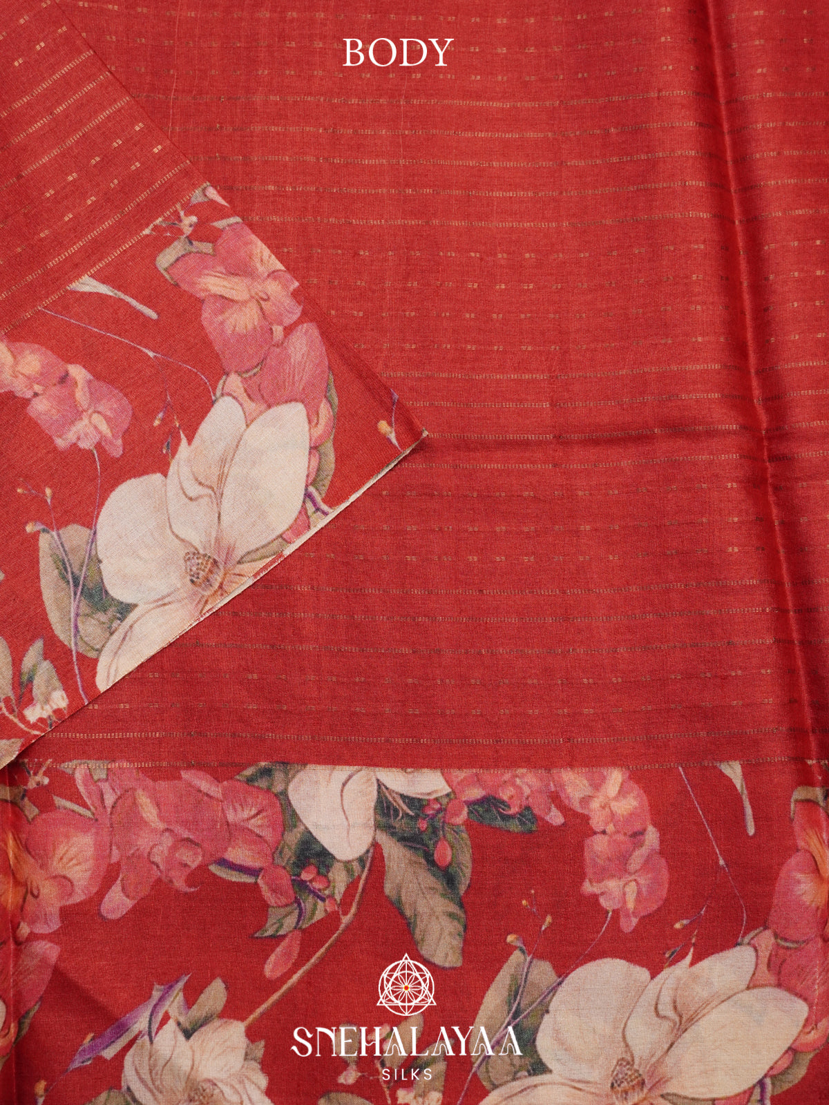 Red Tussar Saree