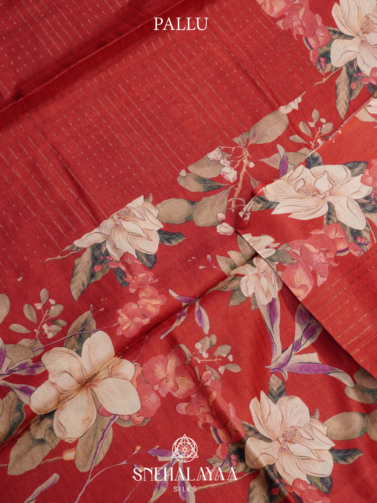 Red Tussar Saree
