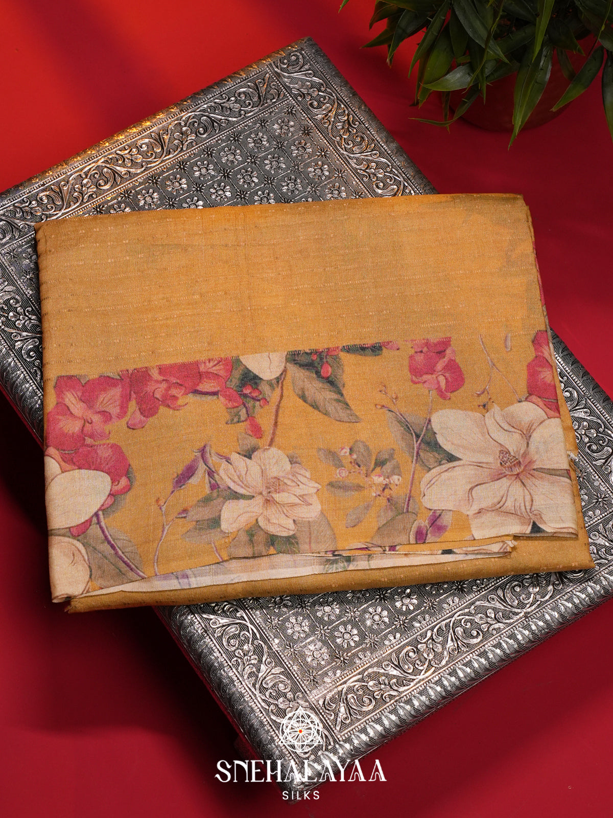 Yellow Tussar Saree