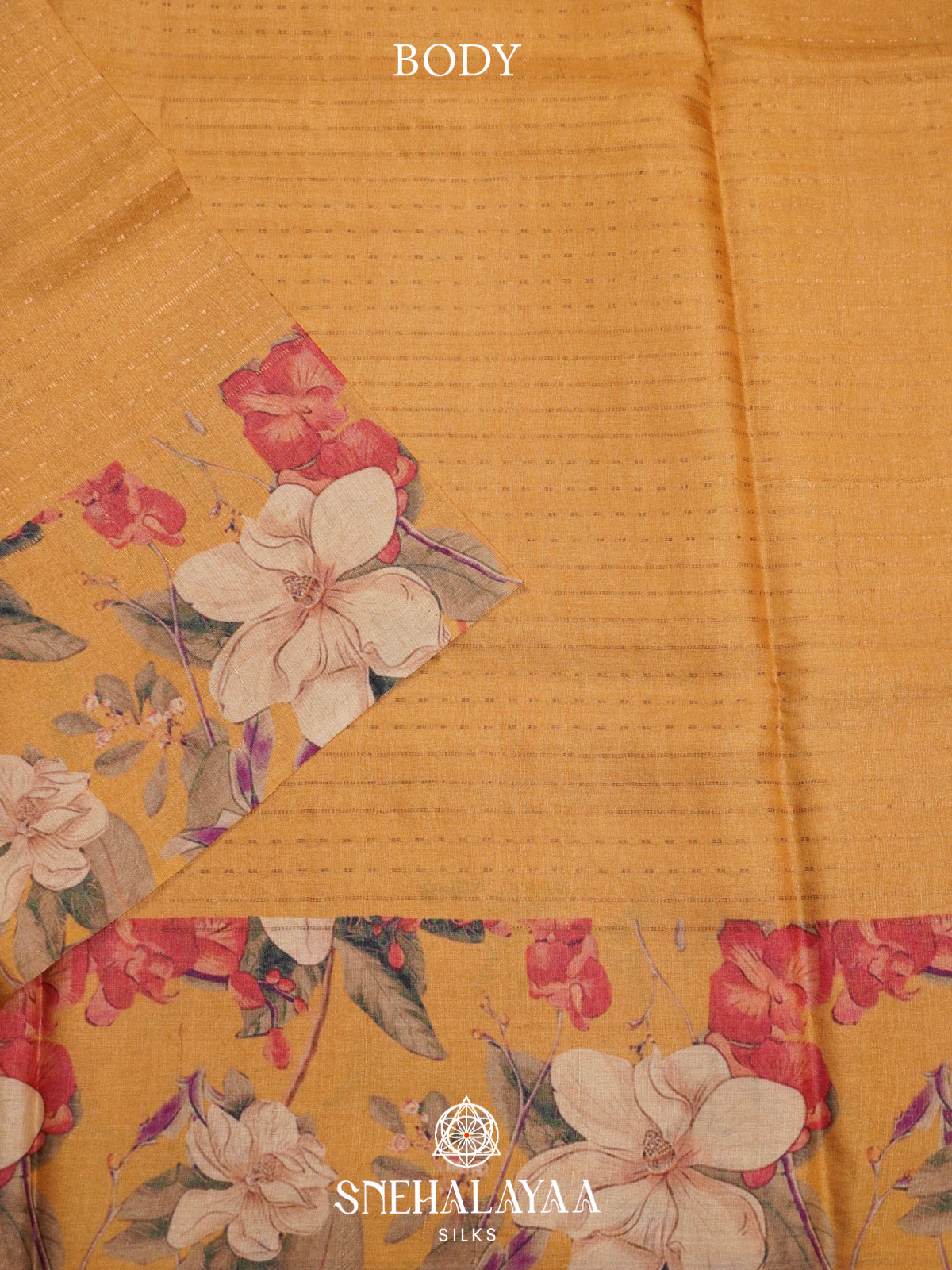 Yellow Tussar Saree