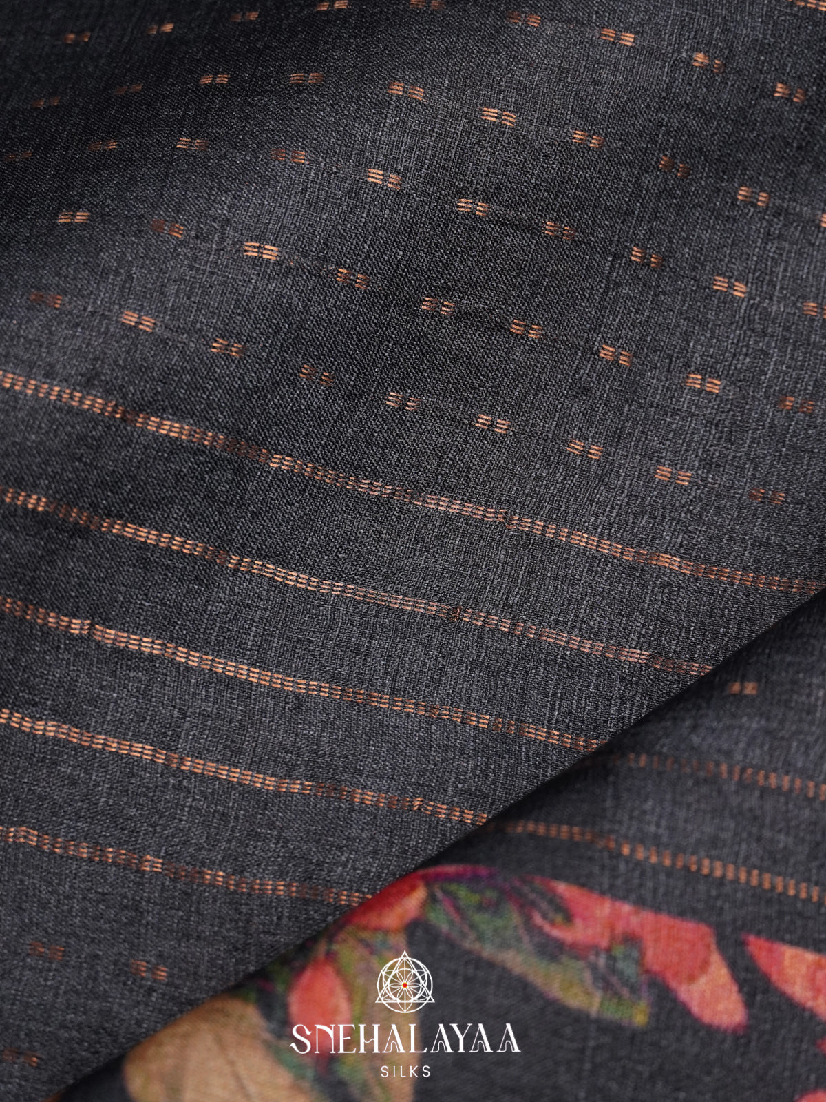 Charcol Black Tussar Saree